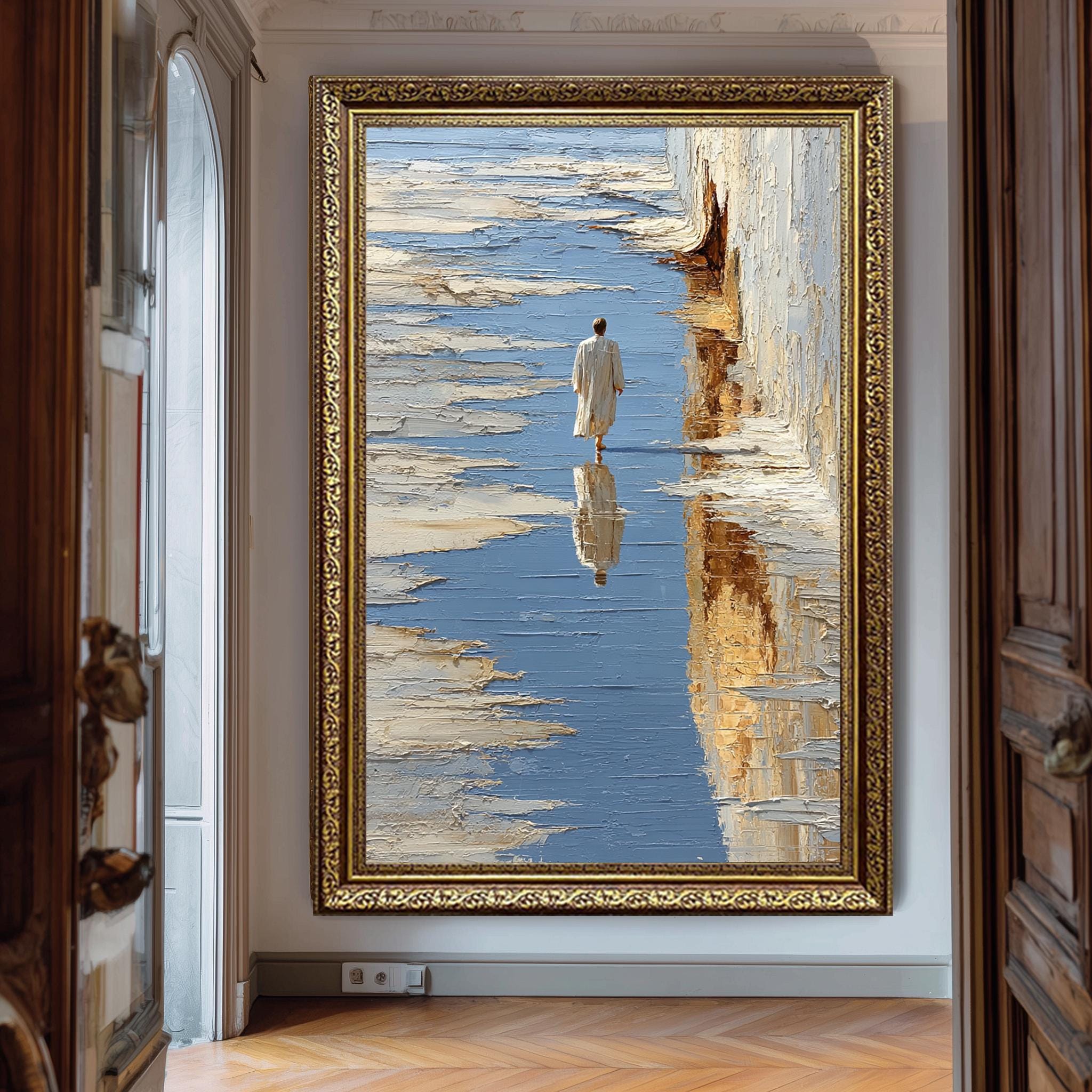 Abstract Jesus Wall Art – Modern Christian Faith-Based Artwork | Minimalist Digital Print