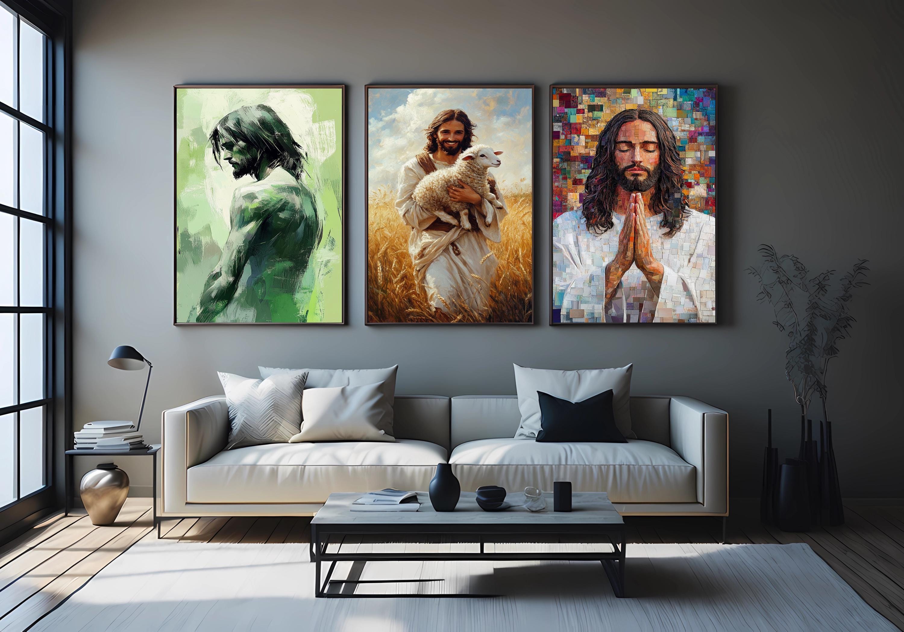 Jesus Christ Wall Art – Christian Home Decor | Vibrant Religious Canvas Print
