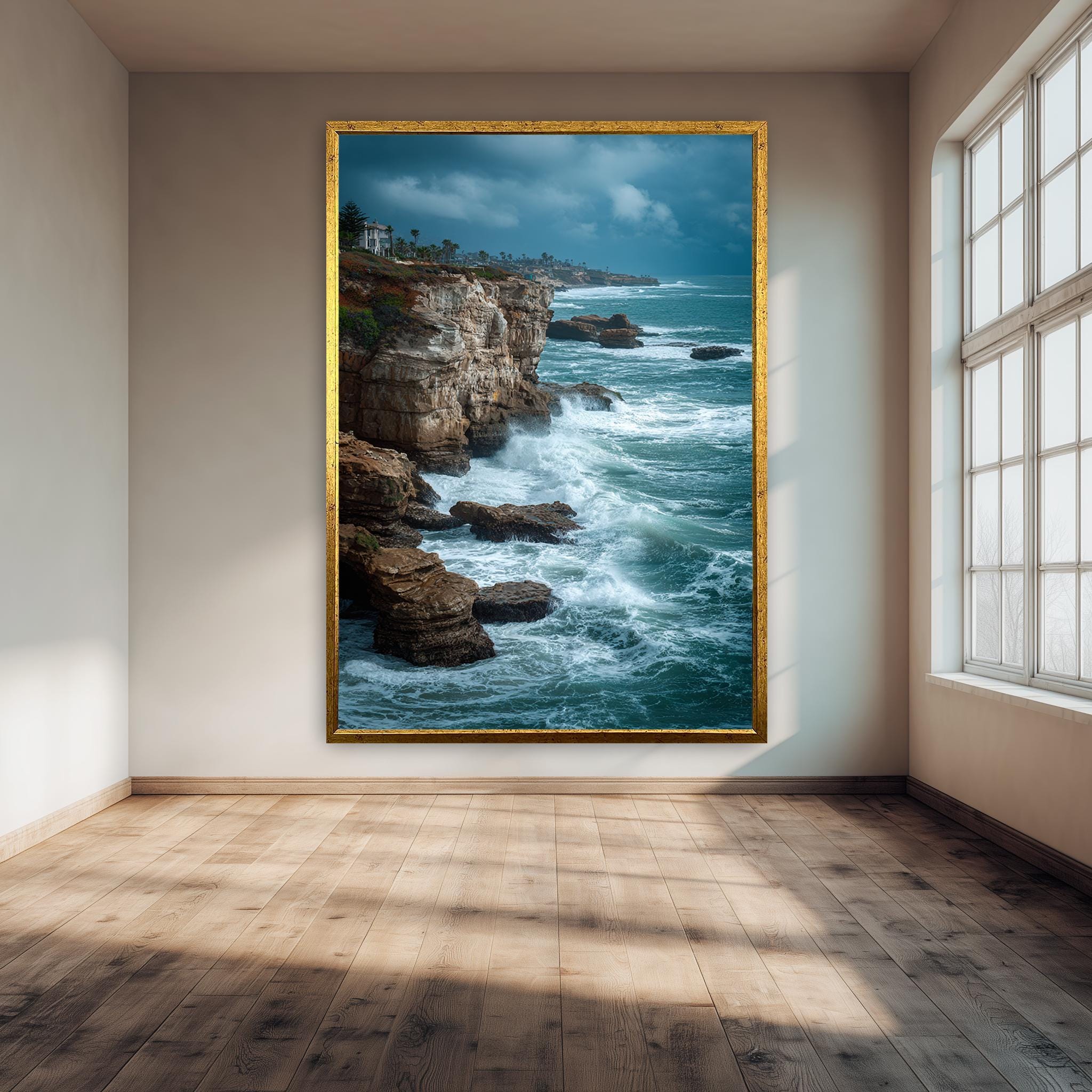 Ocean Cliffside Photography – Dramatic Coastal Wall Art with Crashing Waves
