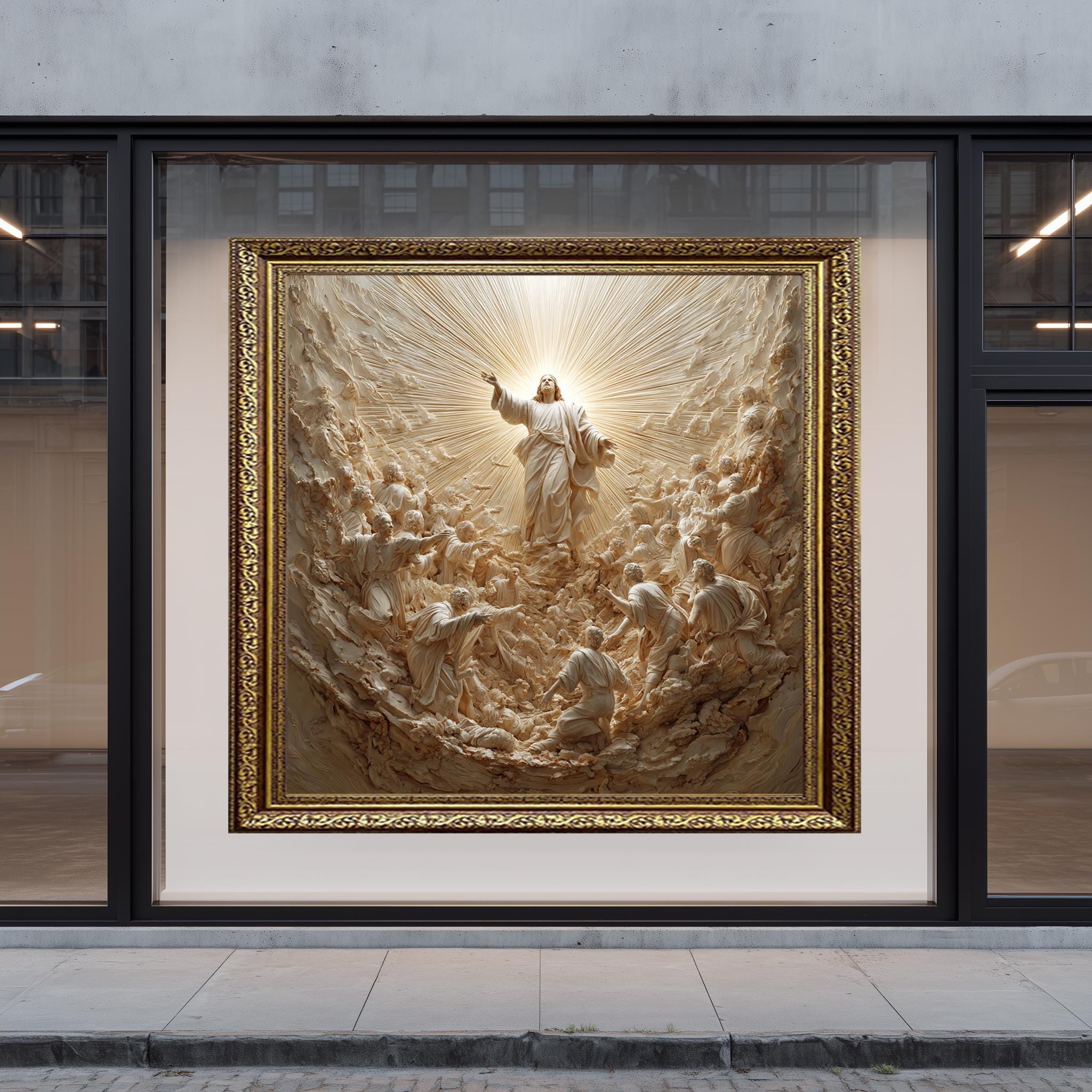 Ascension of Christ Art – Inspirational Christian Wall Decor with Holy Light