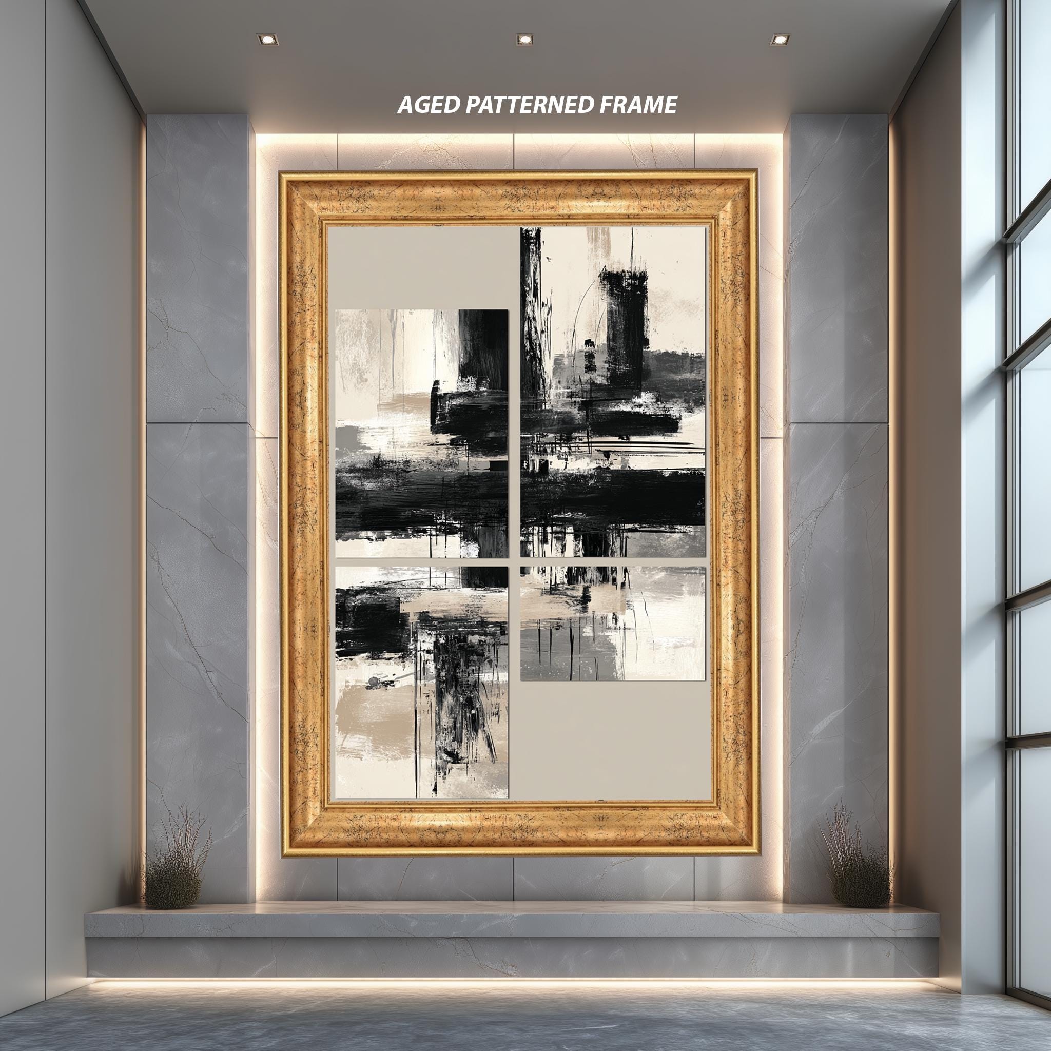 Abstract Canvas Wall Art – Modern Geometric Multi Panel Artwork | Minimalist Decor