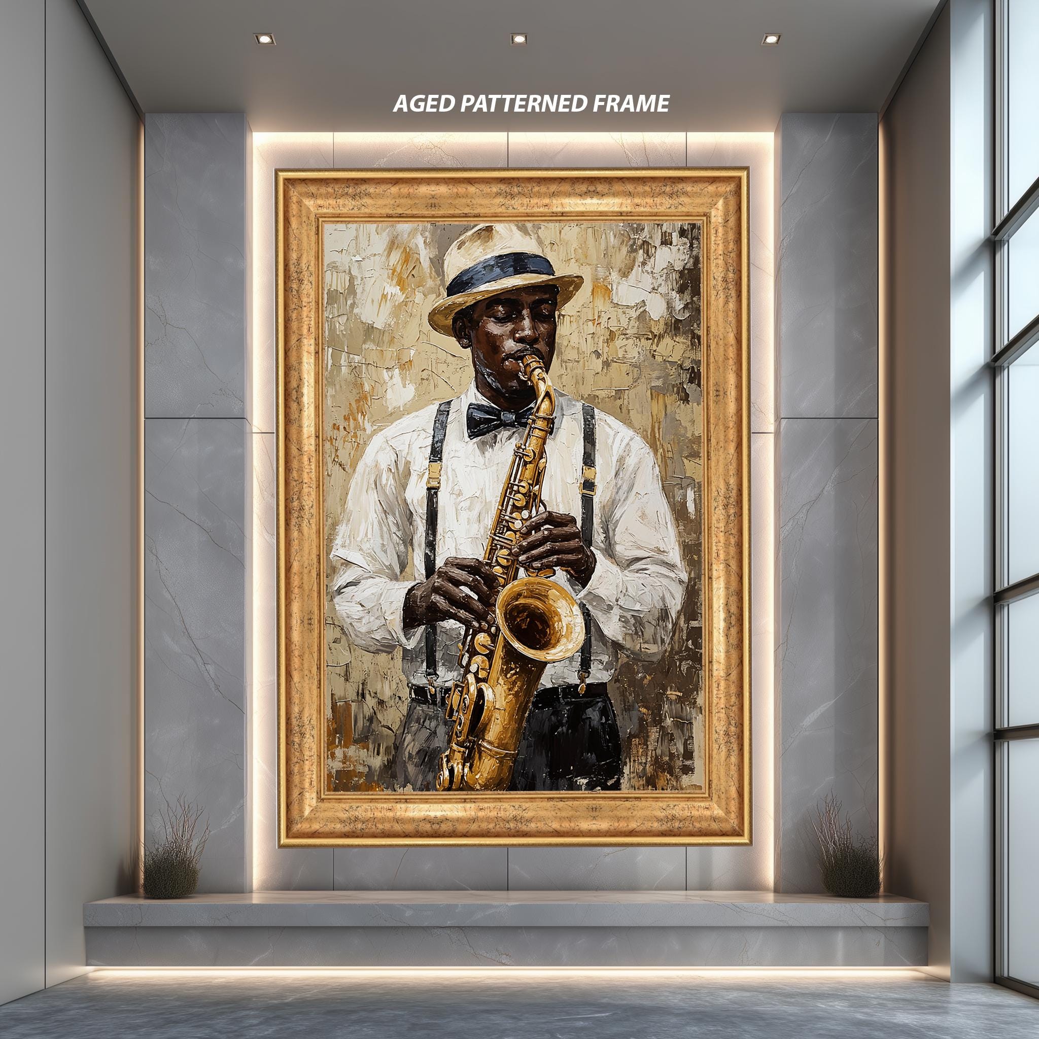 Jazz Saxophone Canvas - Vintage Musician Wall Art | Classic Jazz Decor Poster
