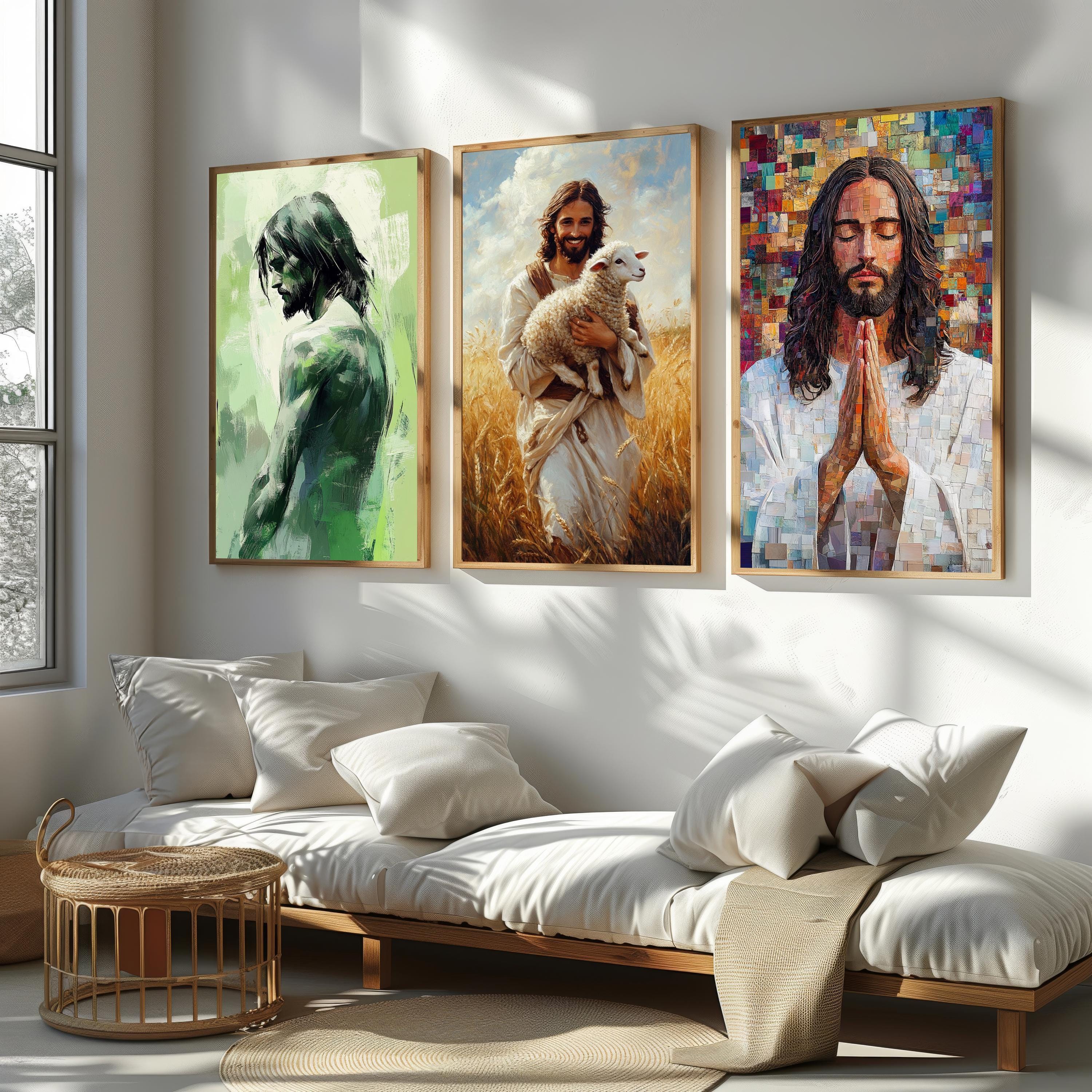 Jesus Christ Wall Art – Christian Home Decor | Vibrant Religious Canvas Print