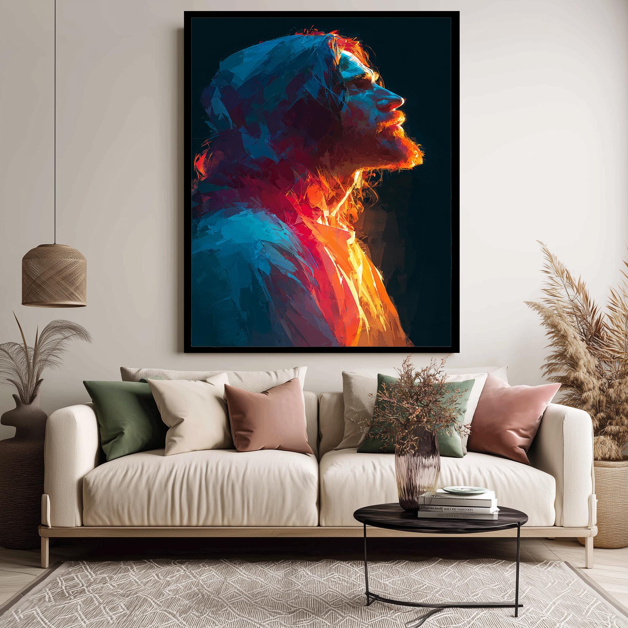 Abstract Jesus Art | Modern Christian Poster - Colorful Faith Print Wall Decor