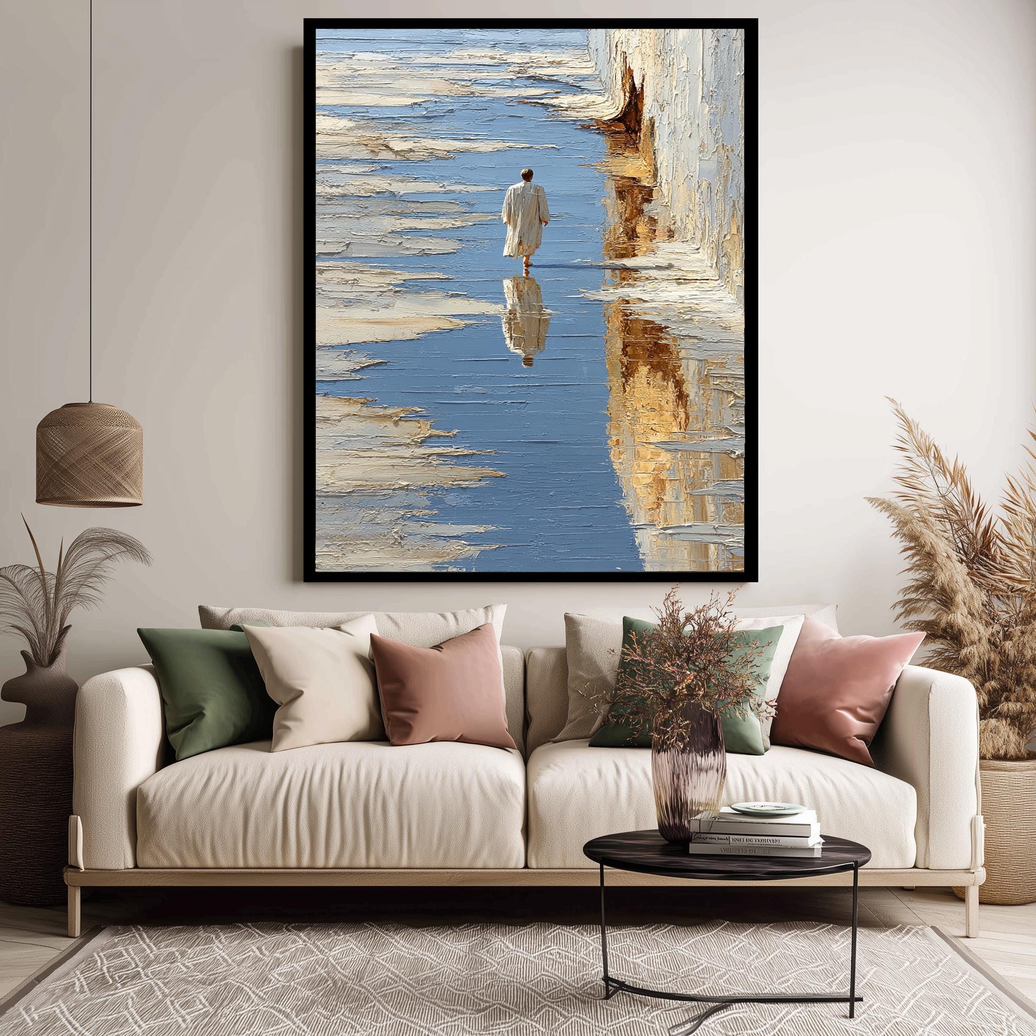 Abstract Jesus Wall Art – Modern Christian Faith-Based Artwork | Minimalist Digital Print