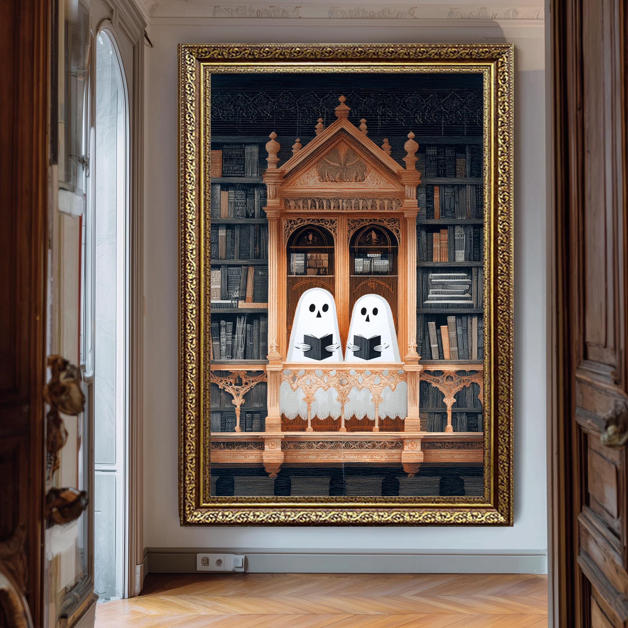 Gothic Library Art Print - Haunted Bookish Decor | Dark Academia Wall Art