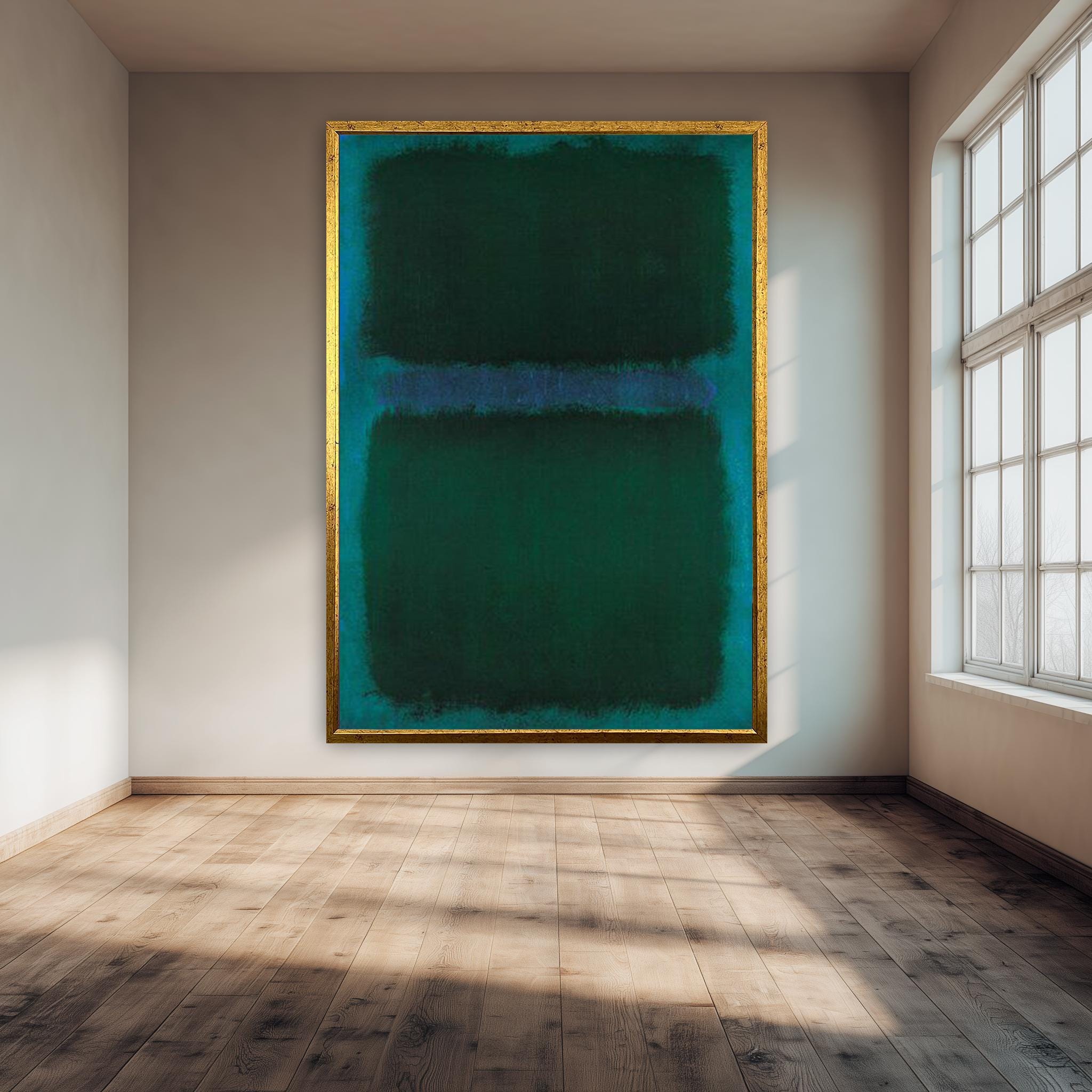 Abstract Canvas Print – Teal Color Field Art | Modern Wall Art for Living Room