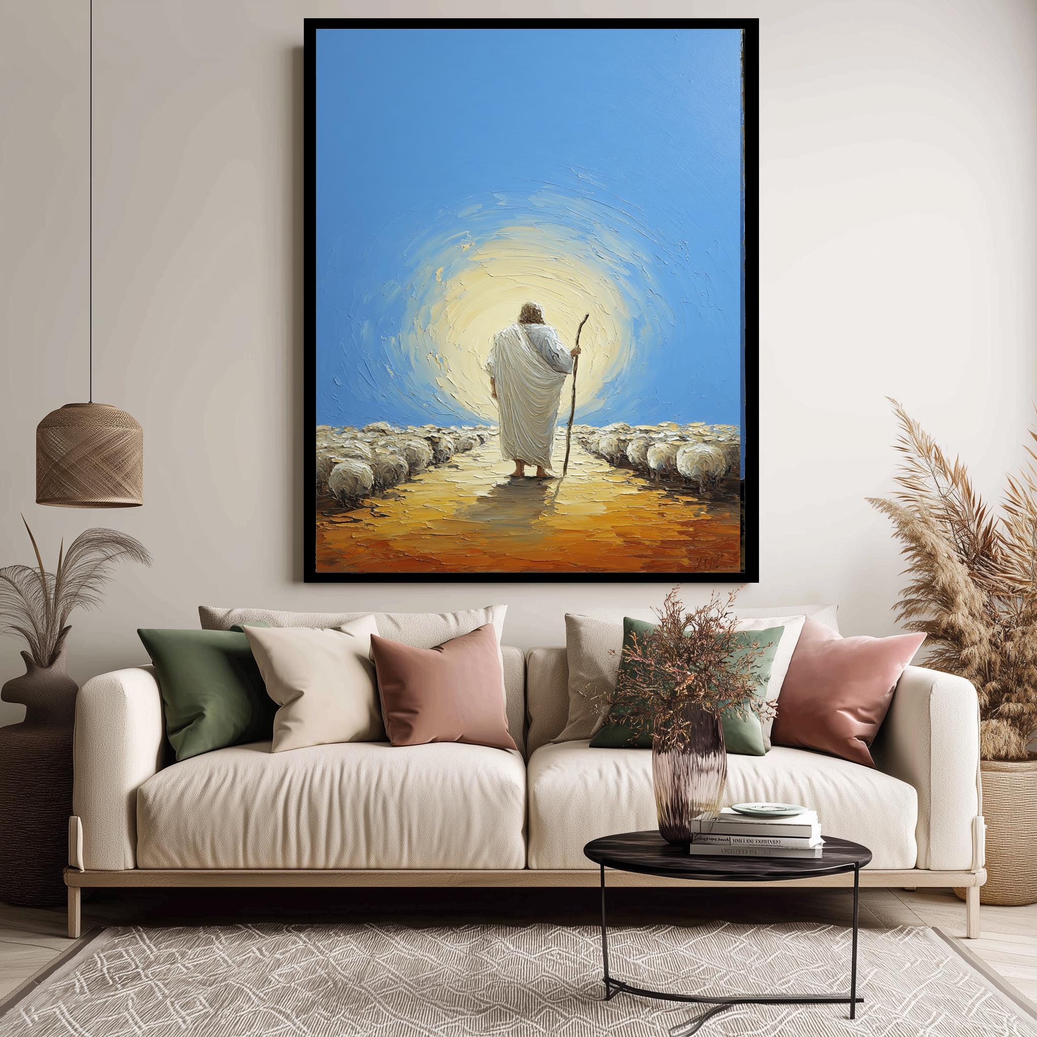 Christian Wall Art – Jesus The Good Shepherd Digital Printable Poster | Spiritual Faith Decor