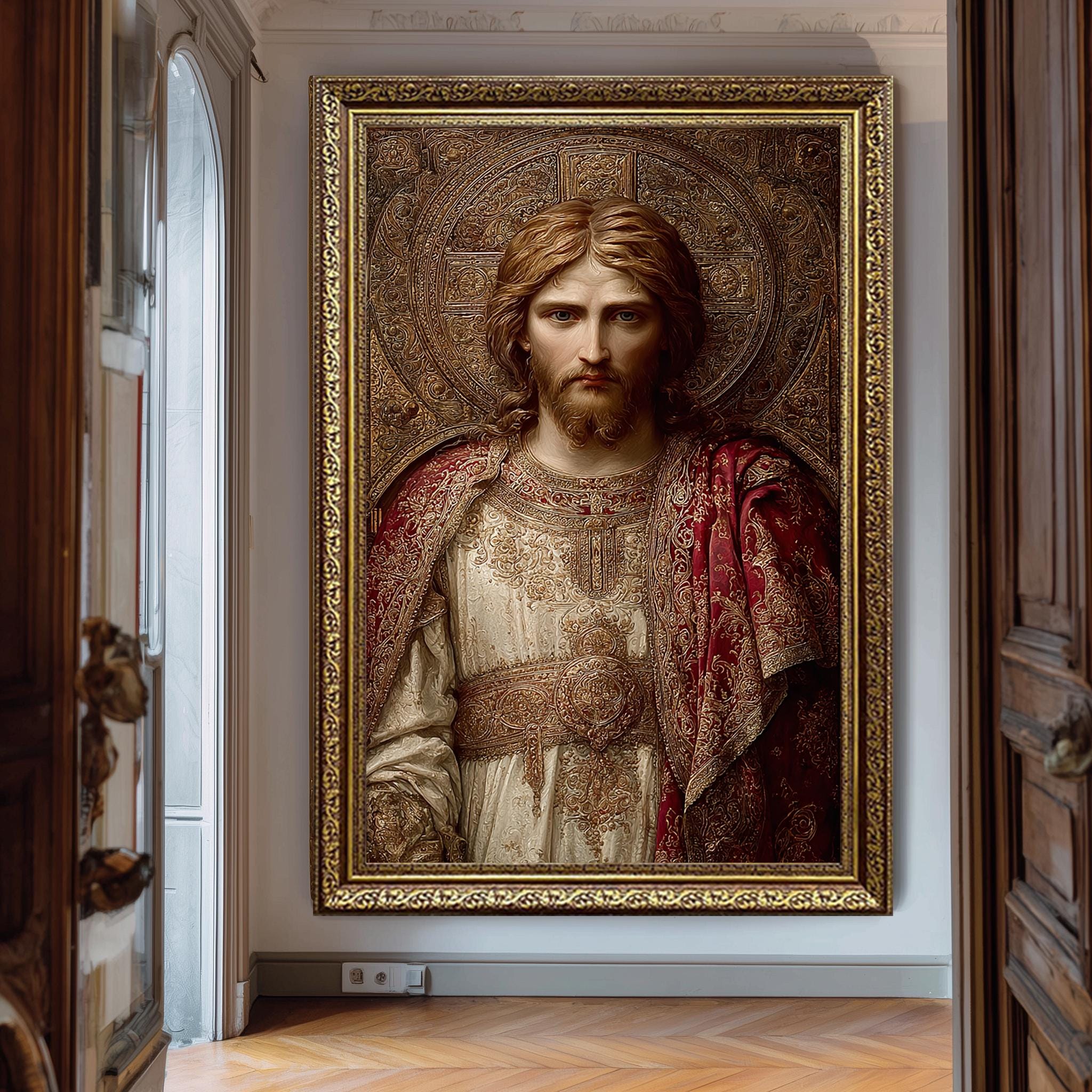 Jesus Christ Wall Art | Byzantine Icon Print - Sacred Catholic Decor Canvas