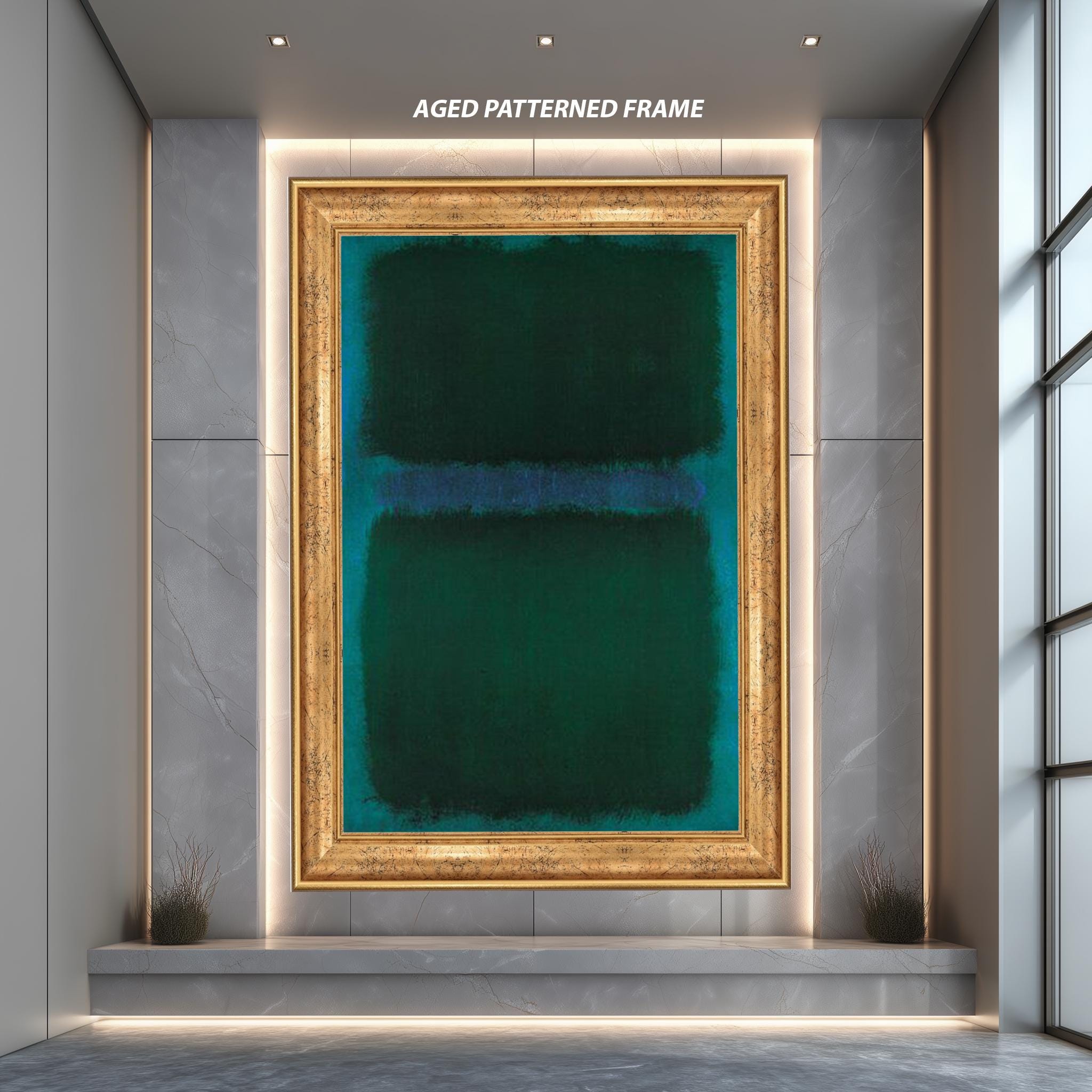 Abstract Canvas Print – Teal Color Field Art | Modern Wall Art for Living Room