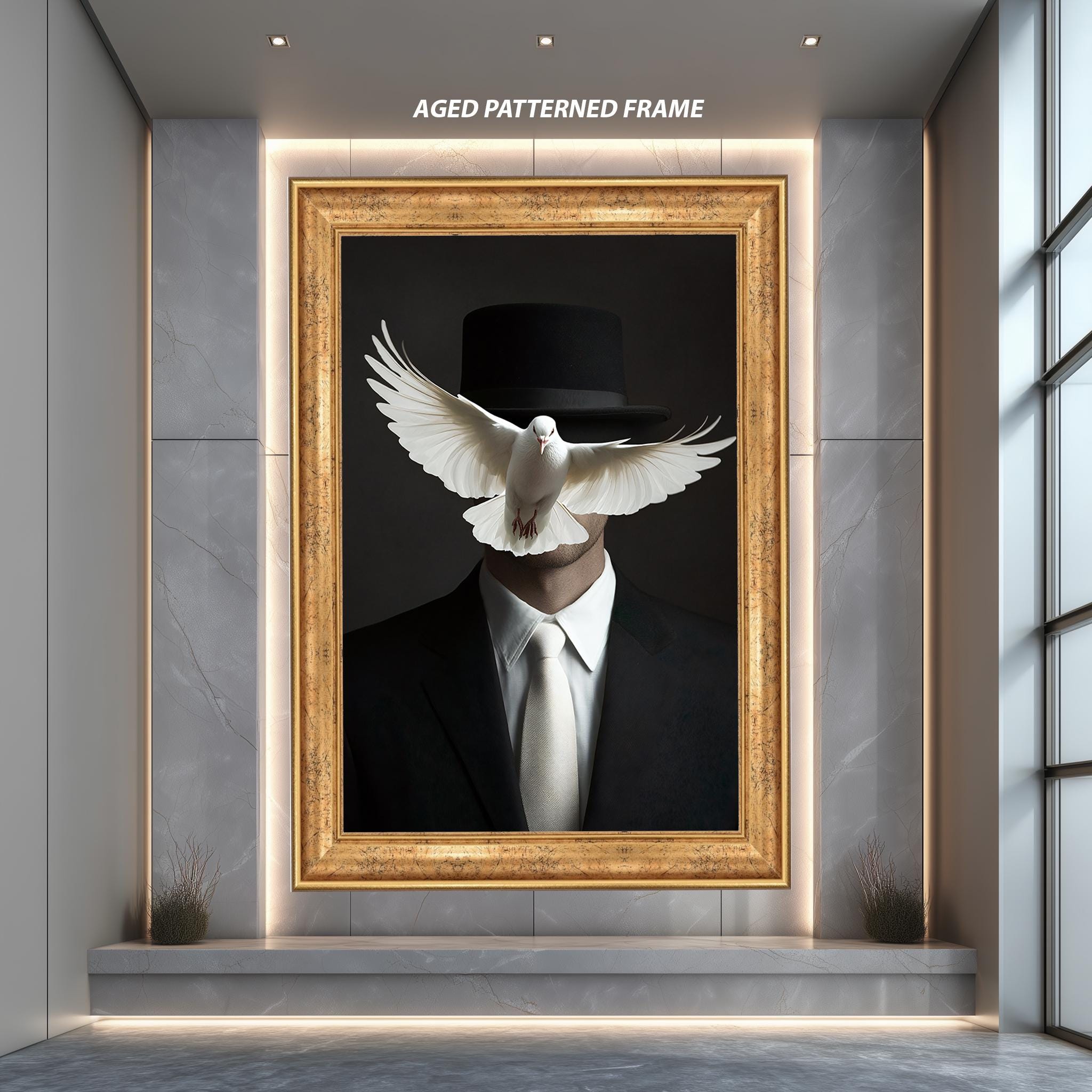 Surrealist Canvas Print - Mysterious Face Artwork | Minimalist Wall Art Poster