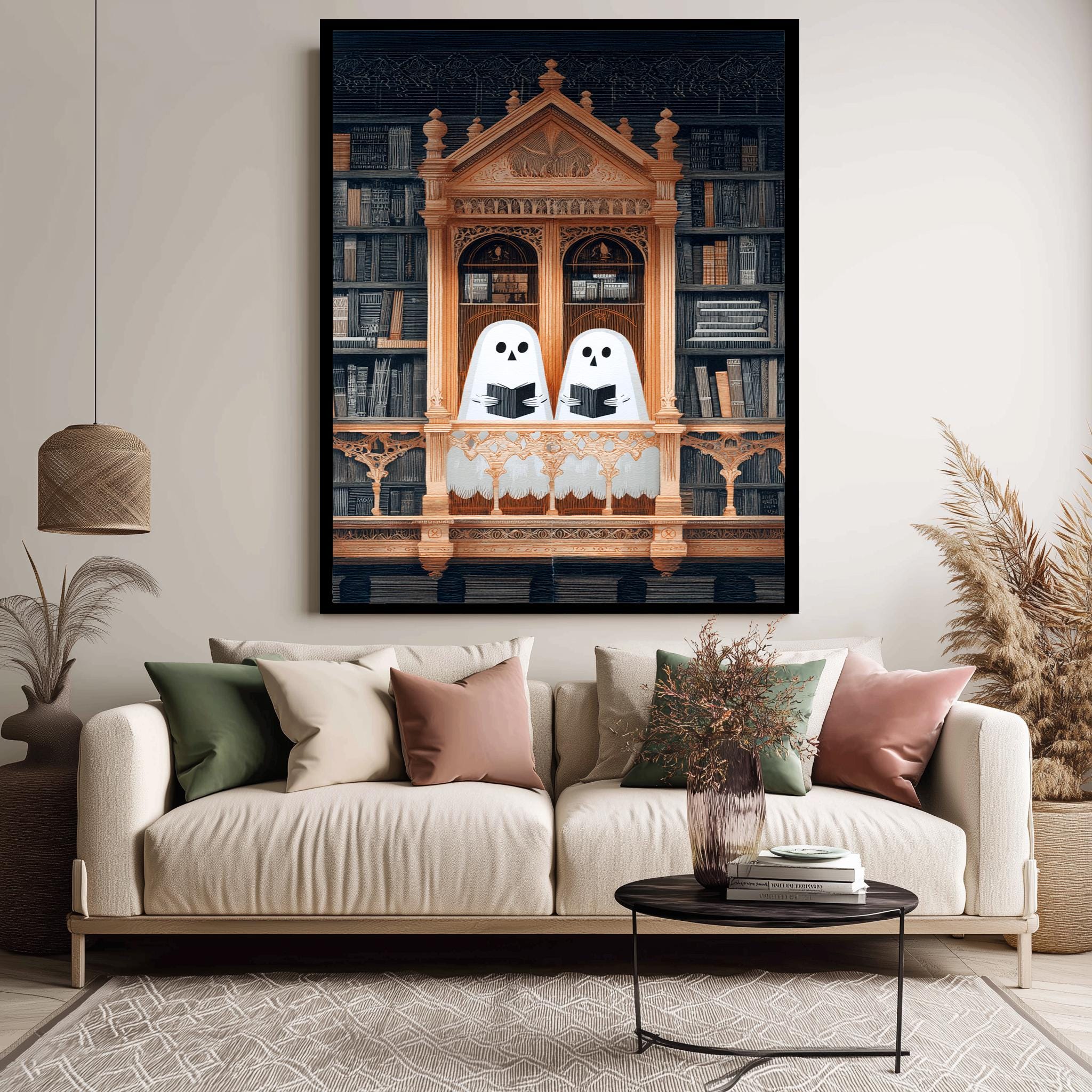 Gothic Library Art Print - Haunted Bookish Decor | Dark Academia Wall Art