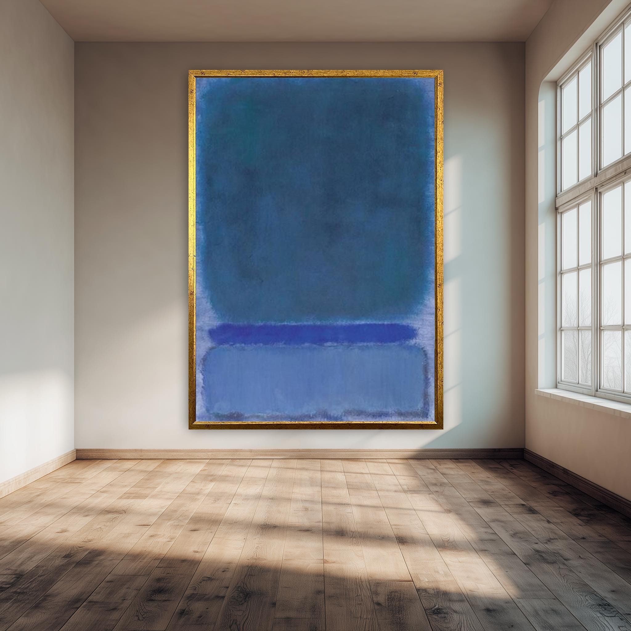 Abstract Canvas Print - Blue Color Block Art | Modern Minimalist Wall Decor