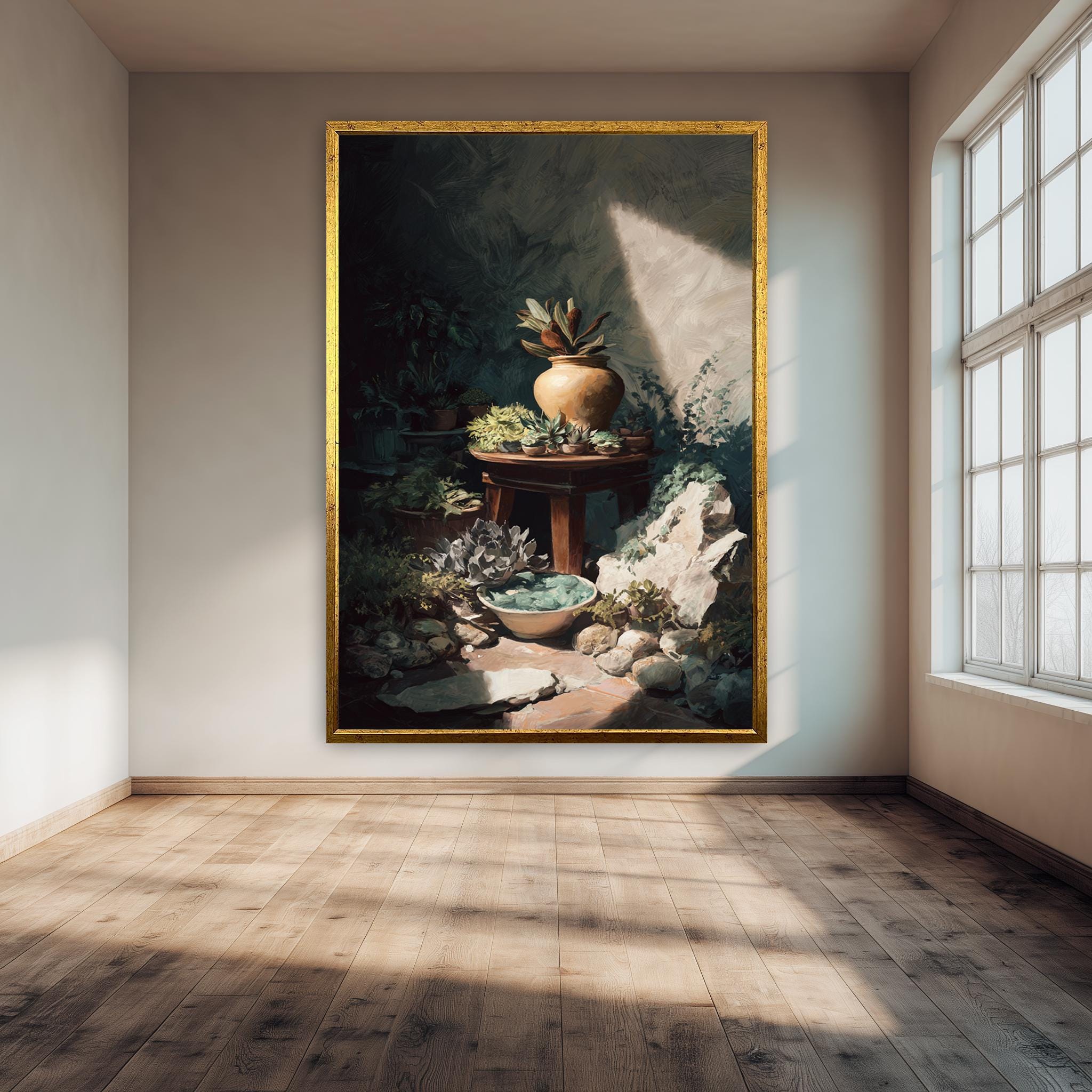 Succulent Garden Art Print – Botanical Wall Art | Rustic Plant Lover Poster