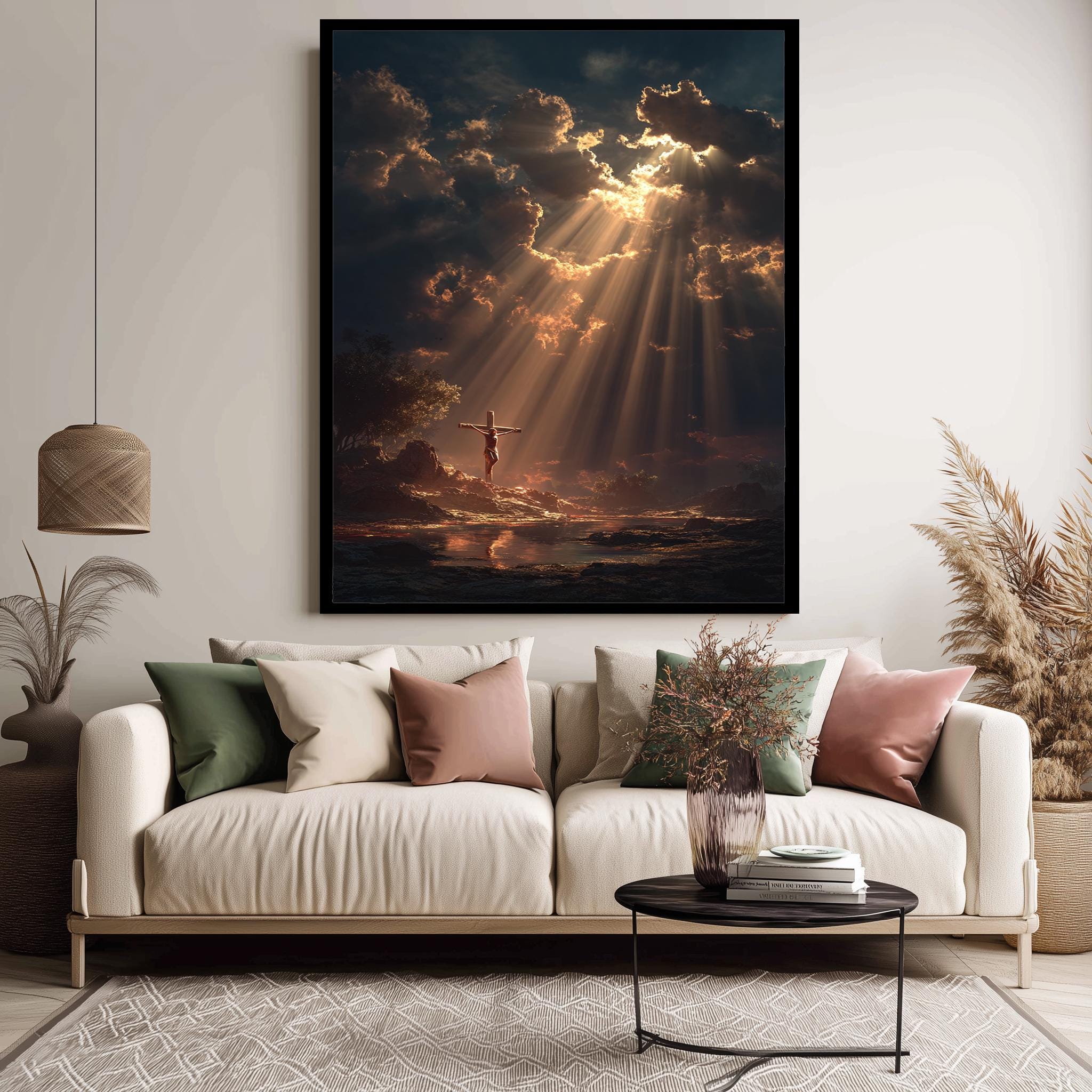 Jesus Crucifixion Wall Art | Canvas Crucifixion Print – Spiritual Home Decoration