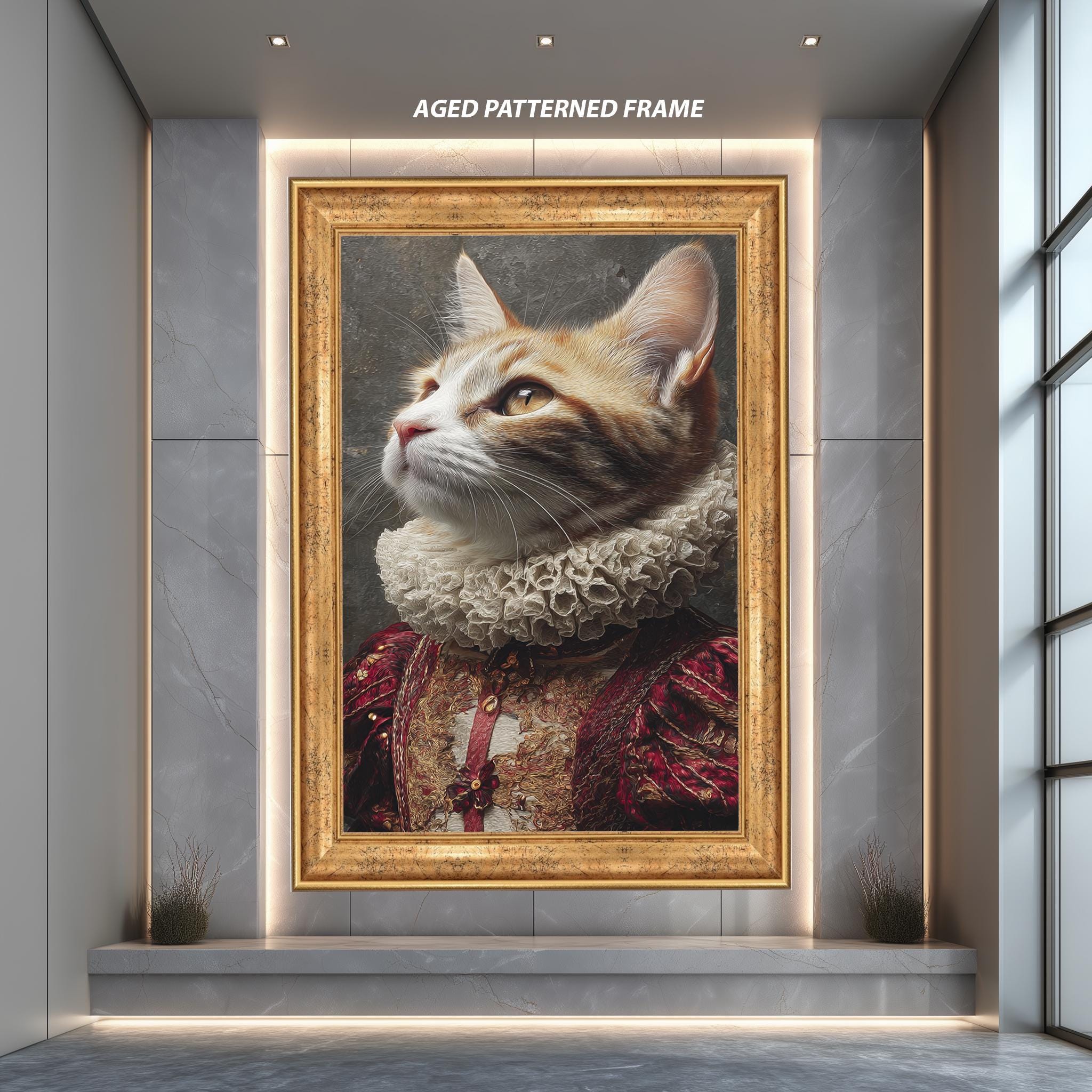 Aristocratic Cat Portrait – Royal Renaissance Outfit | Noble Cat Decor Print