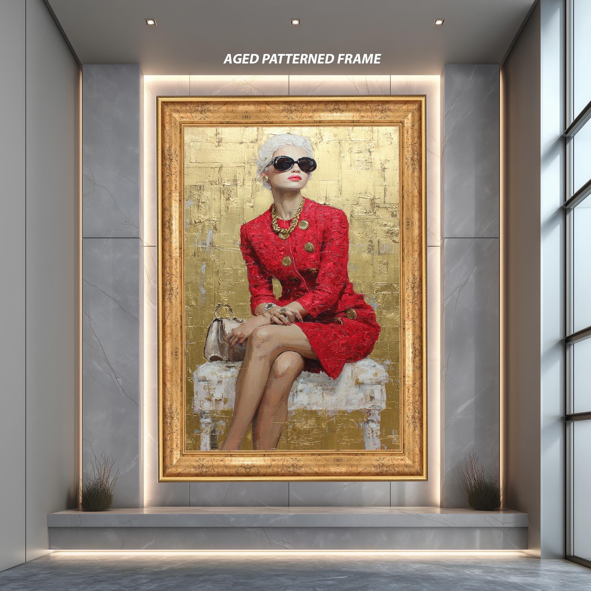 Modern Glam Wall Art – Stylish Female Portrait Canvas Art for Home Decor