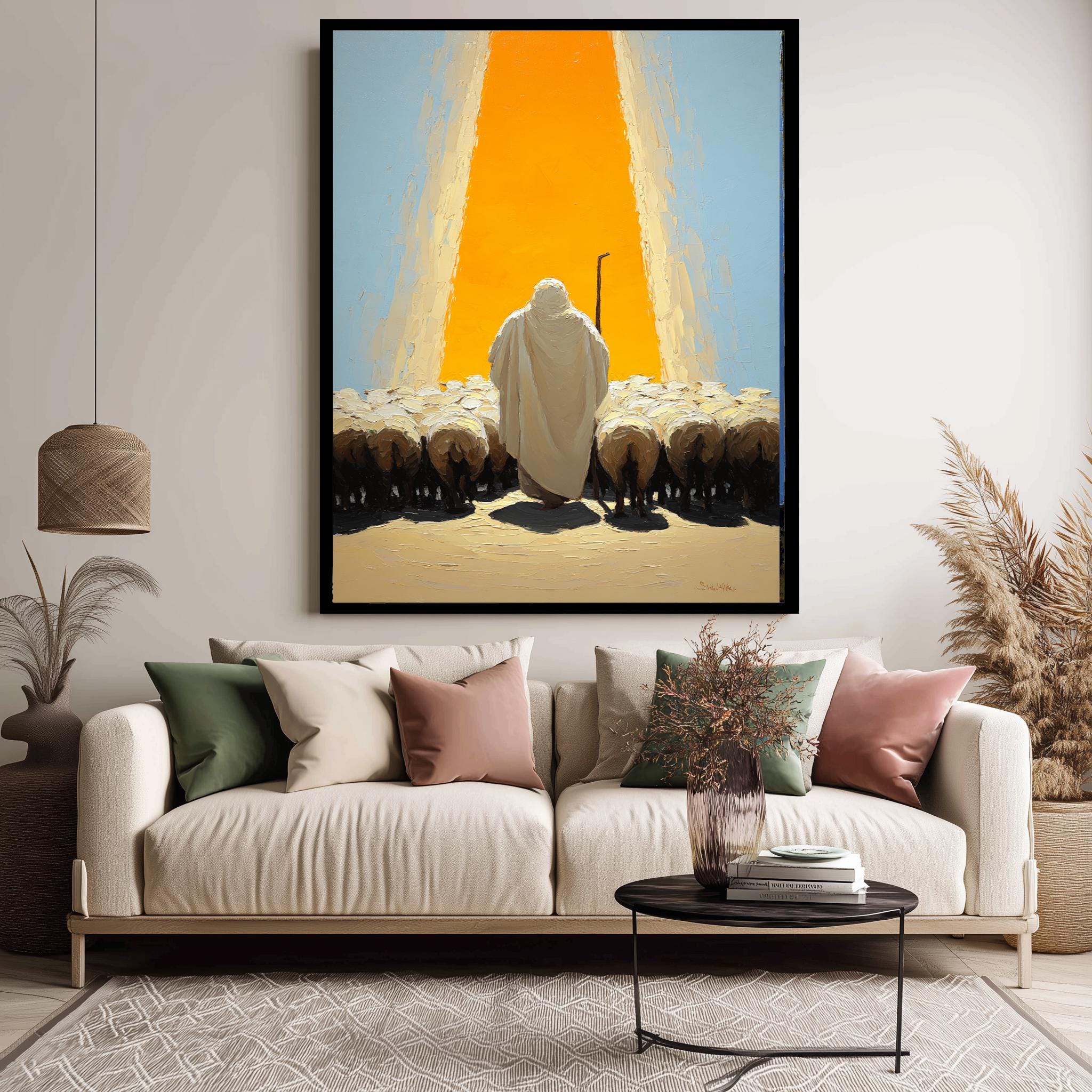 Jesus Good Shepherd Art - Christian Wall Art | Divine Light Poster Print