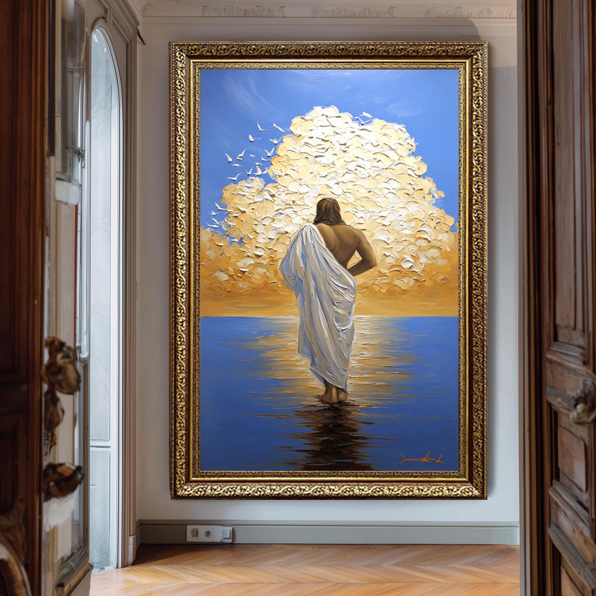 Jesus Walking On Water - Christian Wall Art | Inspirational Faith Poster