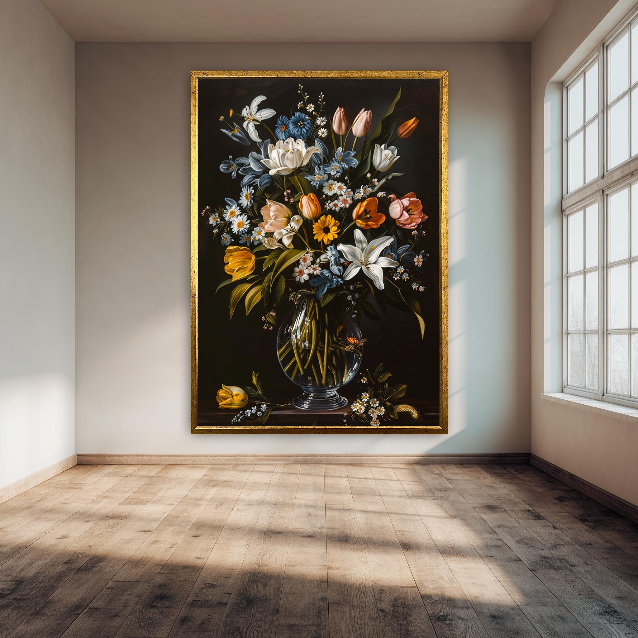 Vintage Floral Canvas - Classic Flower Poster | Elegant Living Room Art