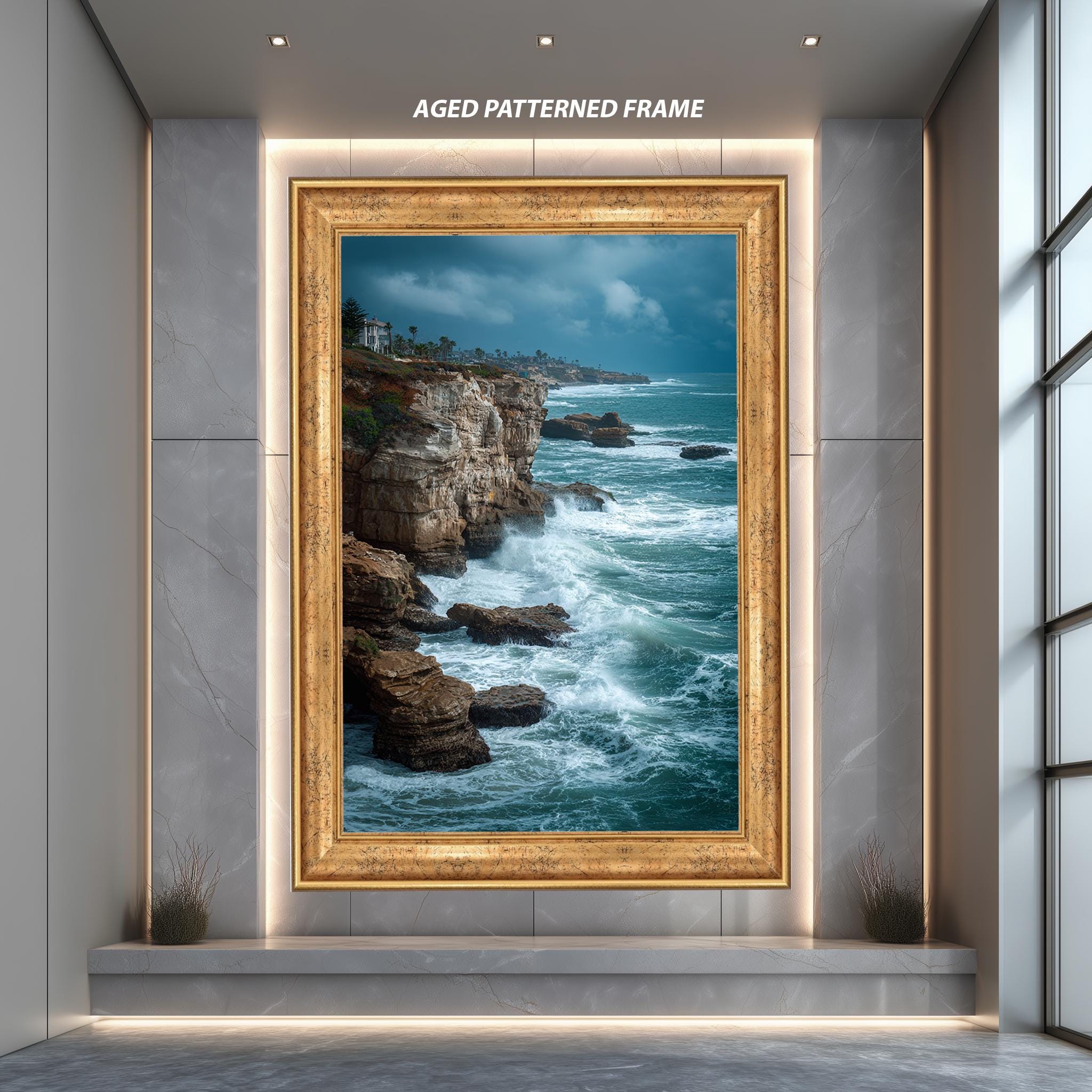 Ocean Cliffside Photography – Dramatic Coastal Wall Art with Crashing Waves