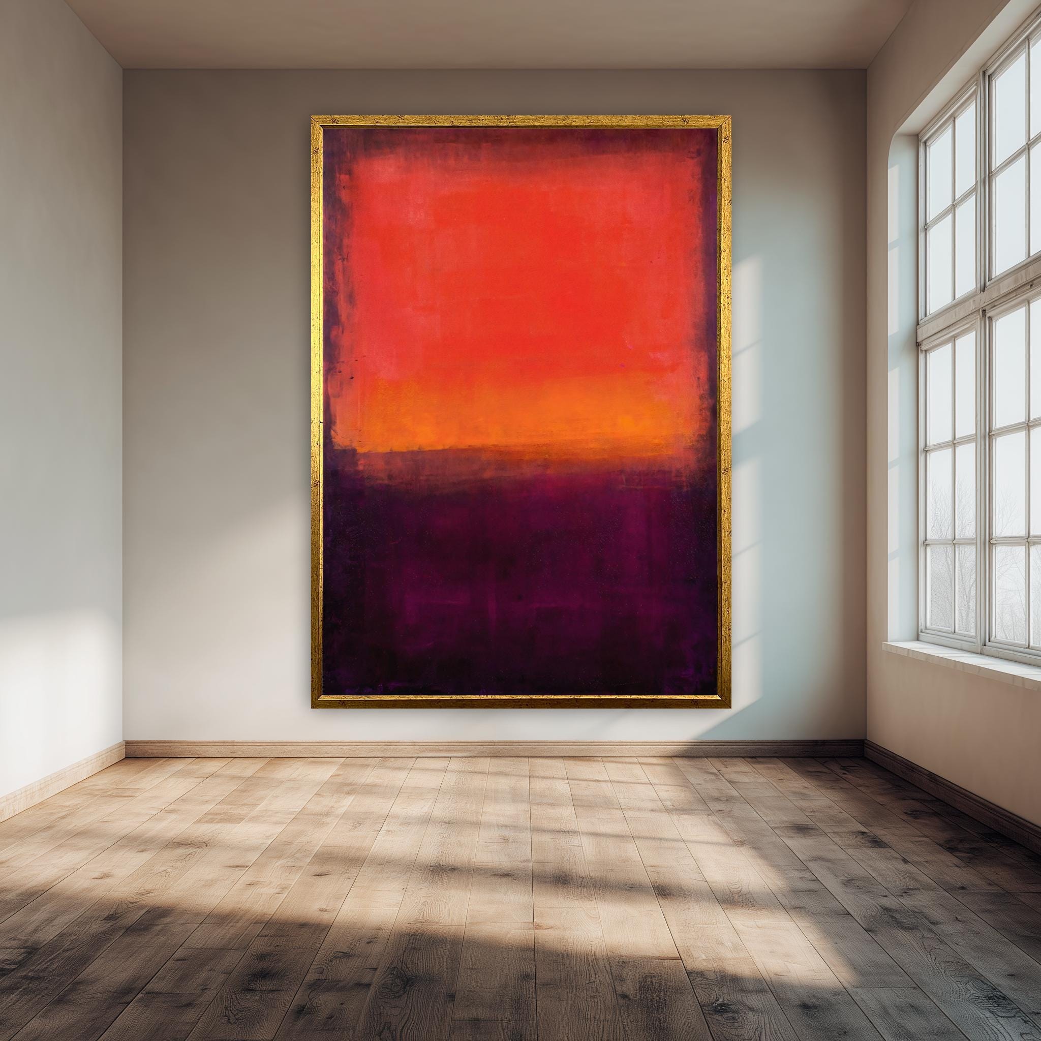 Abstract Canvas Print – Modern Wall Art | Sunset Color Print, Bold Color Blocking