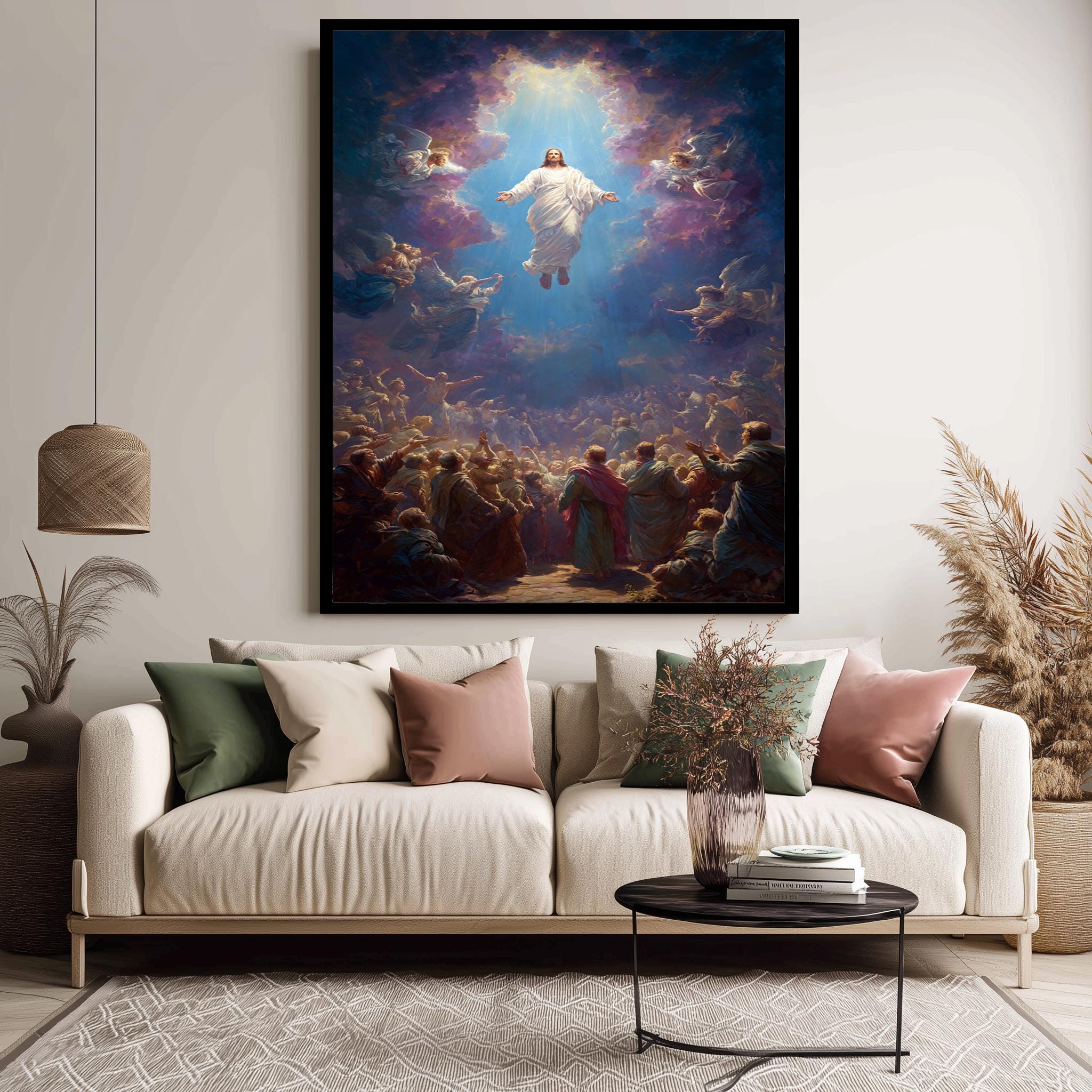 Jesus Ascending to Heaven - Christian Wall Art | Spiritual Home Decor Print