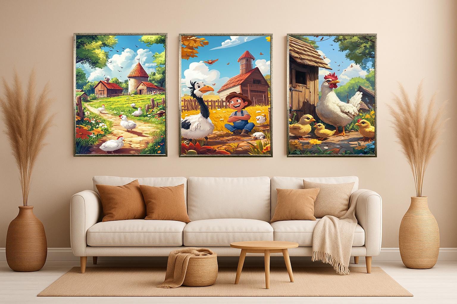 Farm Life Art Print - Whimsical Farm Prints | Rustic Animal Art & Cozy Decor