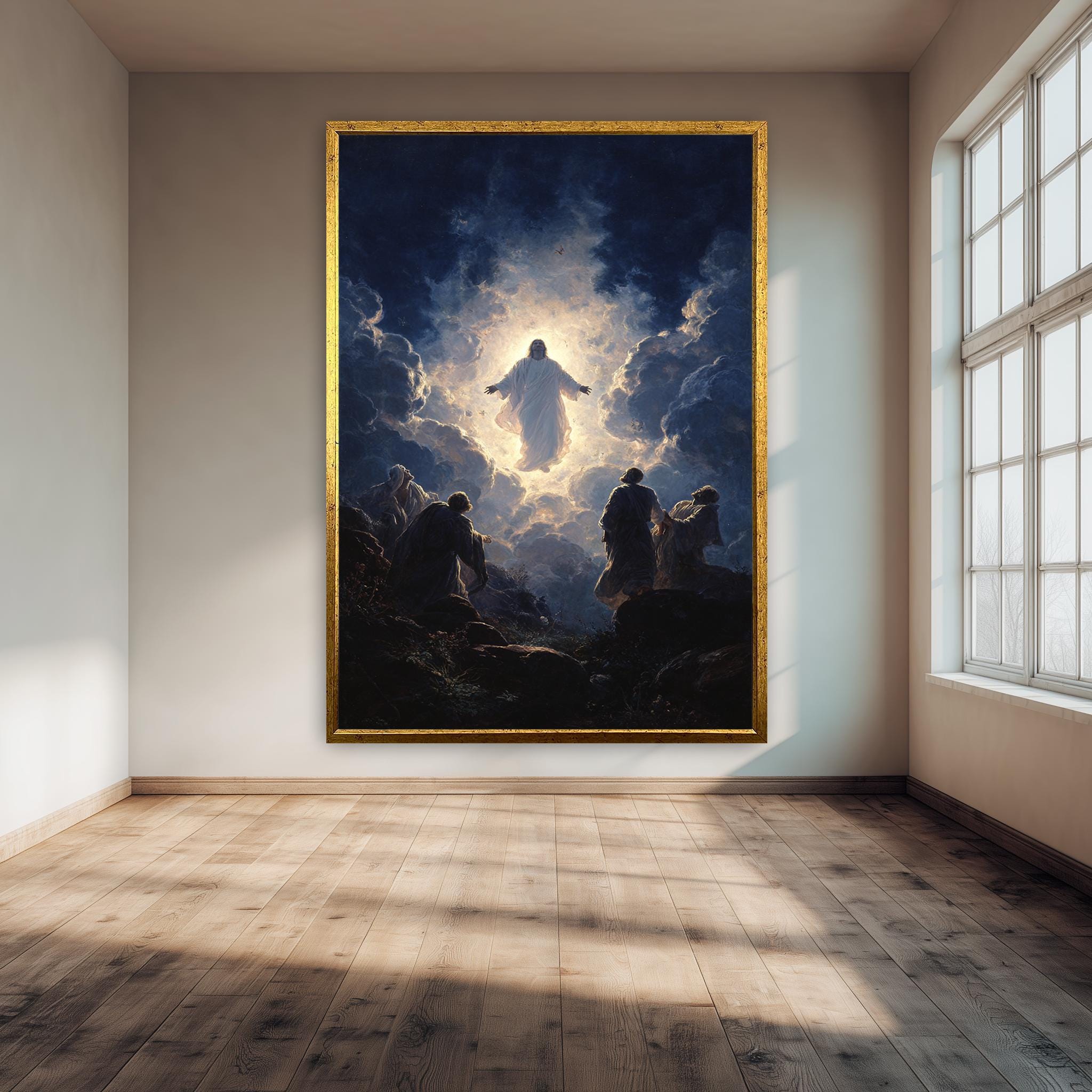 Ascension of Jesus Canvas | Christian Wall Art - Spiritual Christ Artwork Gift