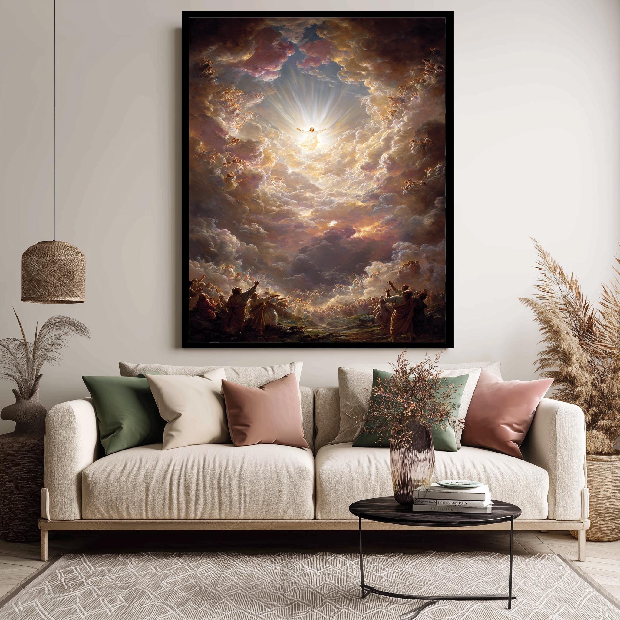 Jesus Ascension Art – Christian Wall Decor | Spiritual Heavenly Digital Print
