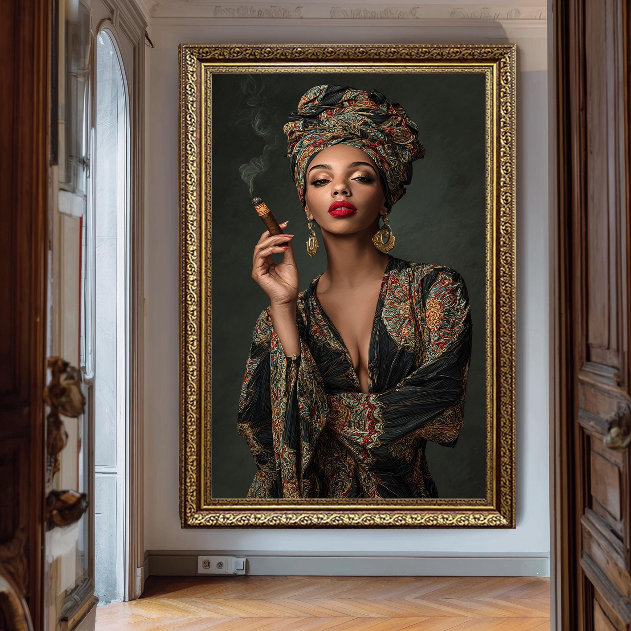 African Woman Digital Portrait – Bold Ethnic Wall Art | Canvas Gallery Print