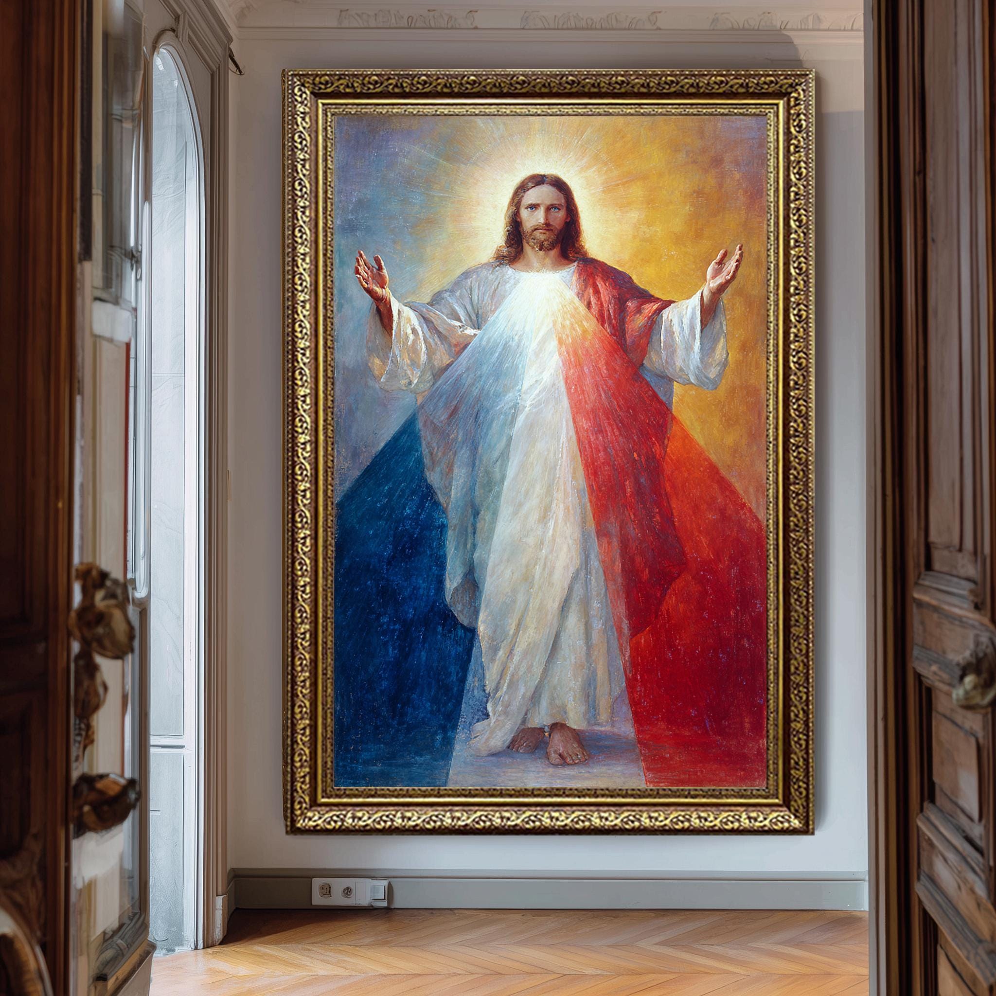 Divine Mercy Jesus Poster - Catholic Wall Art | Sacred Heart Decor & Prayer Room Print