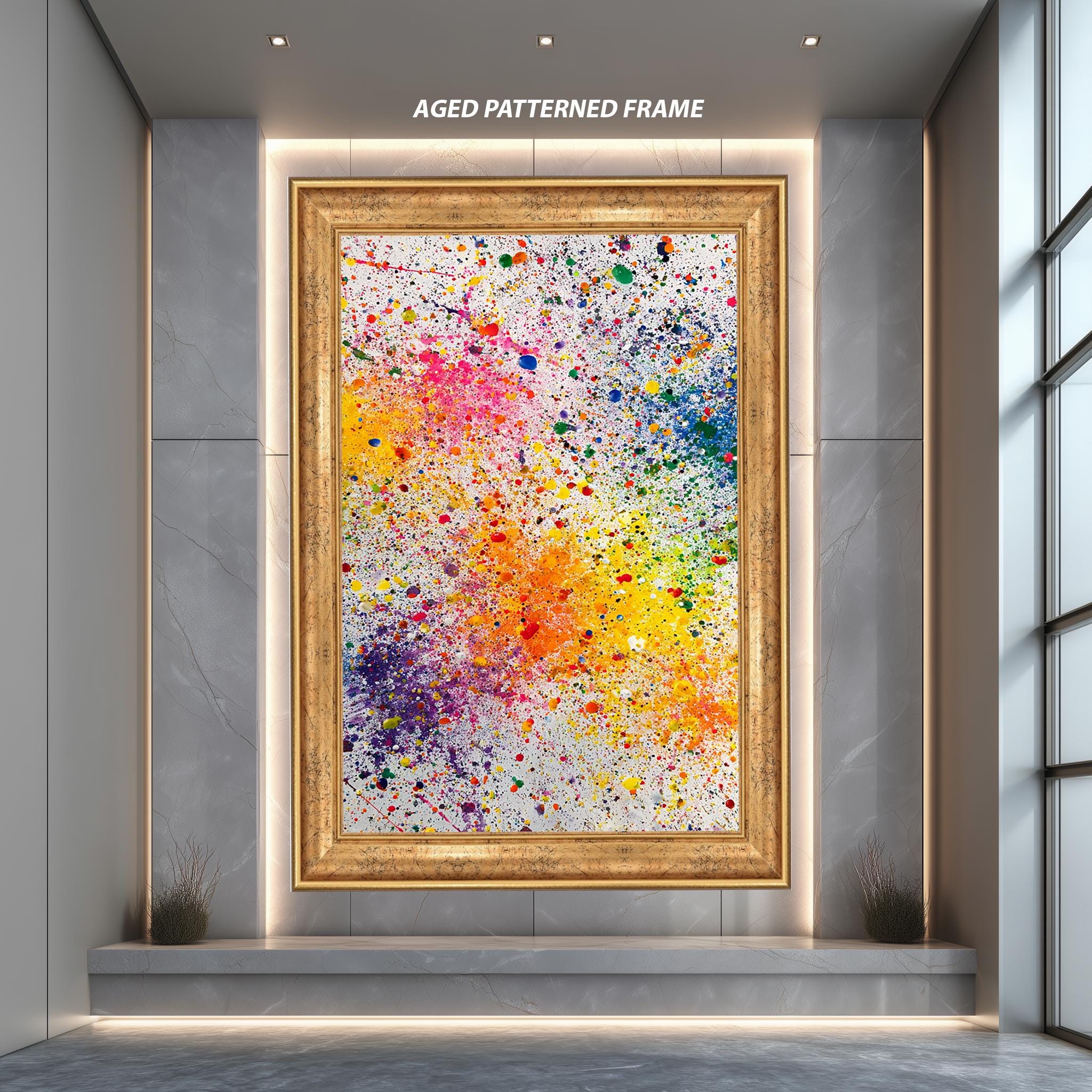 Abstract Splatter Art Print – Colorful Wall Decor With Rainbow Paint Drops