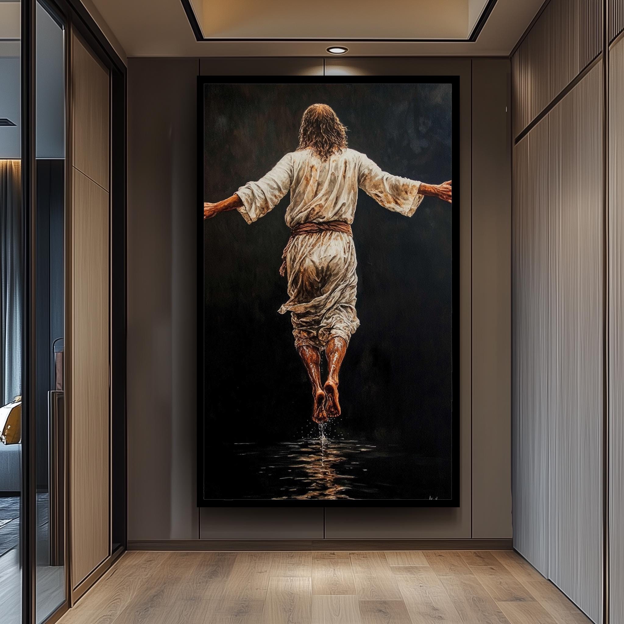Jesus Walking on Water – Powerful Christian Wall Art | Faith-Based Canvas Print