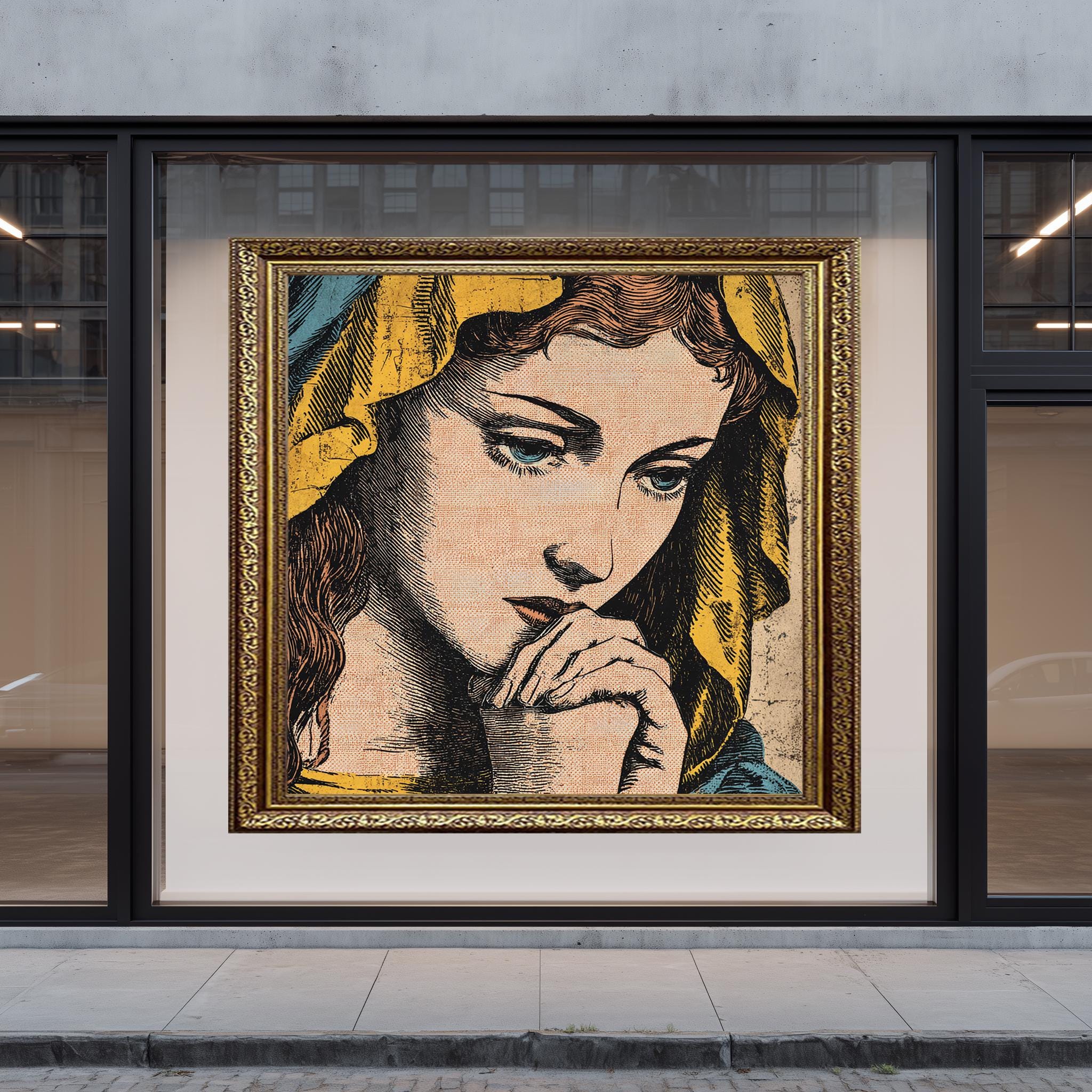 Religious Pop Art Print – Vintage Prayer Art Featuring Prayerful Woman Image