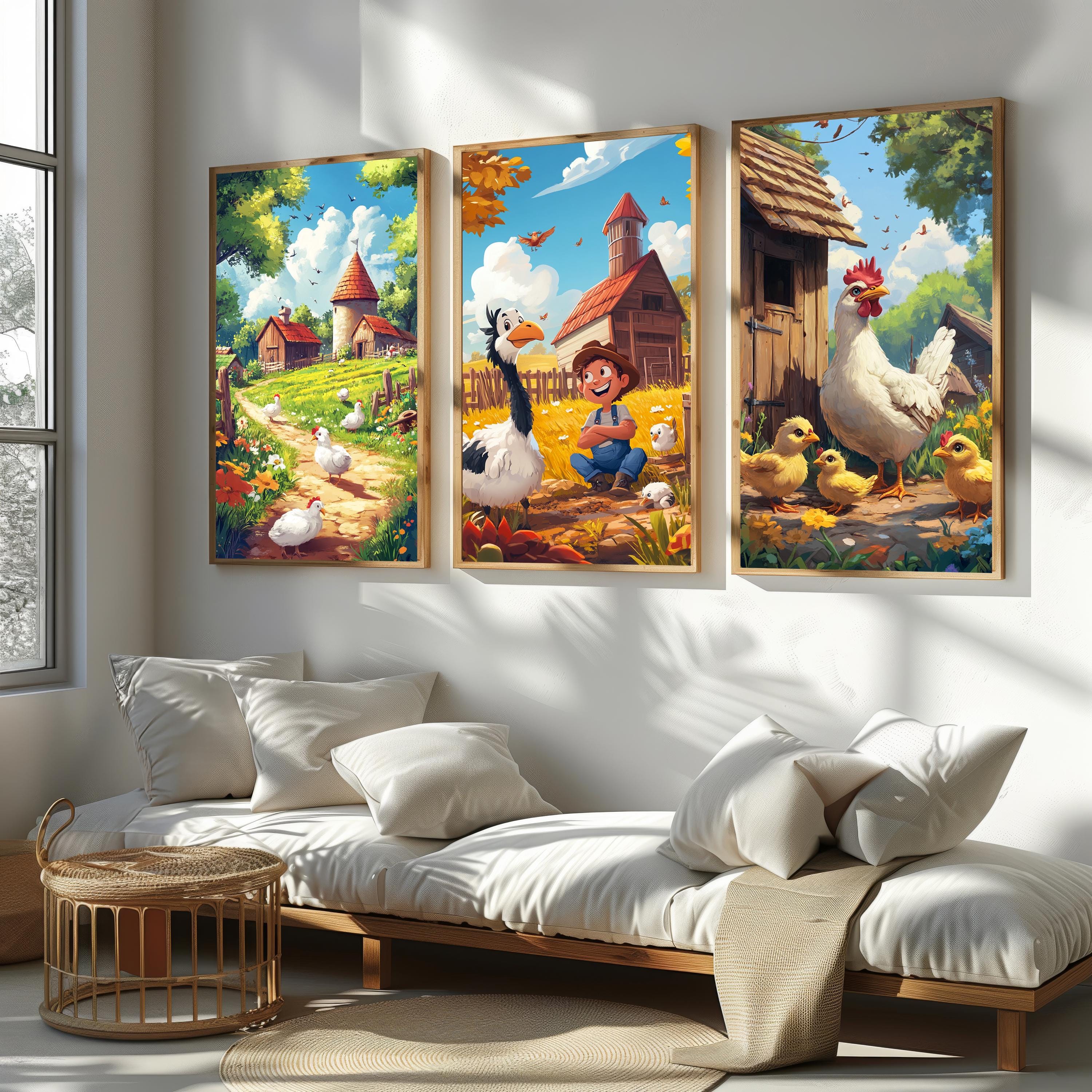 Farm Life Art Print - Whimsical Farm Prints | Rustic Animal Art & Cozy Decor