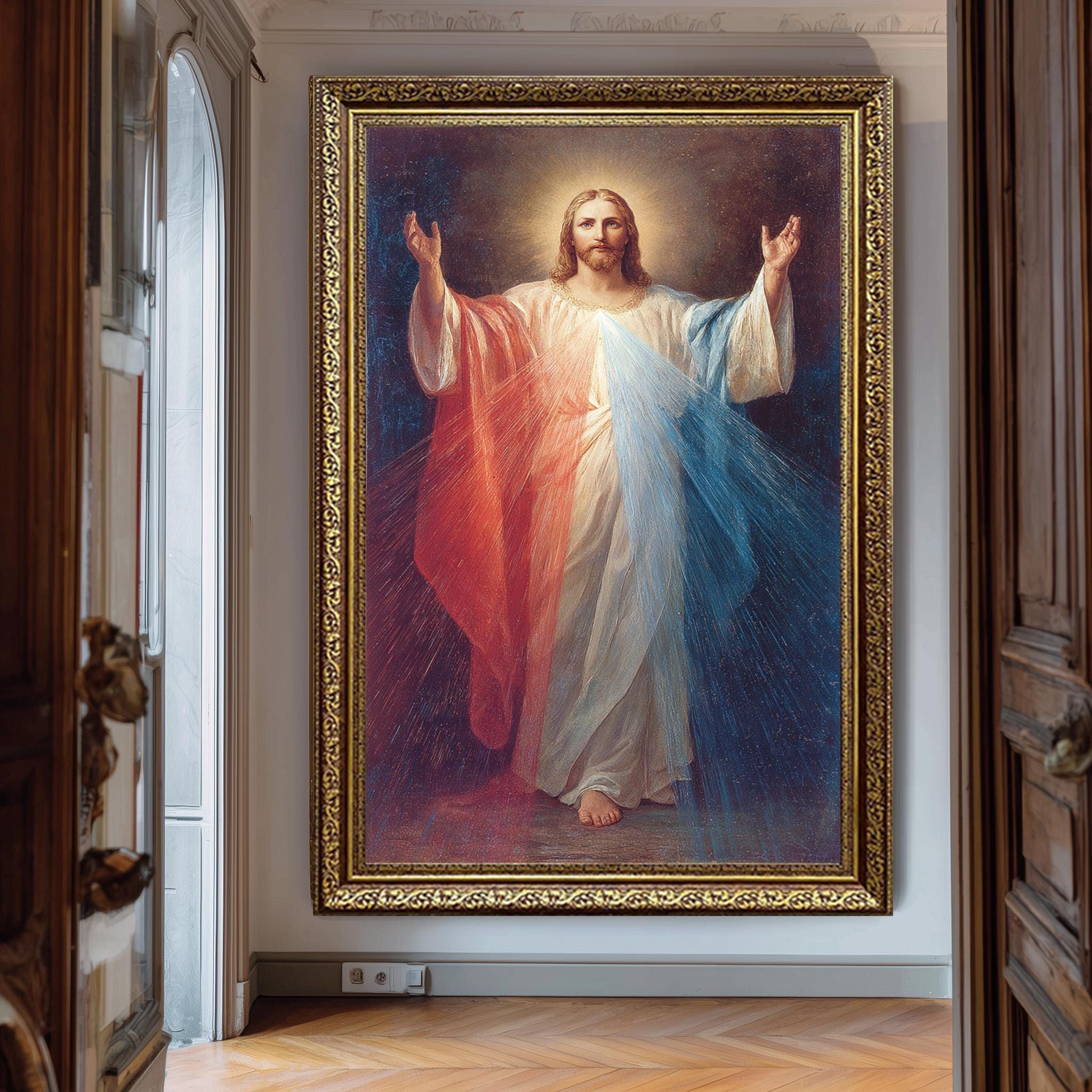 Divine Mercy Jesus Art – Catholic Wall Art | Sacred Heart Decor, Prayer Room Poster