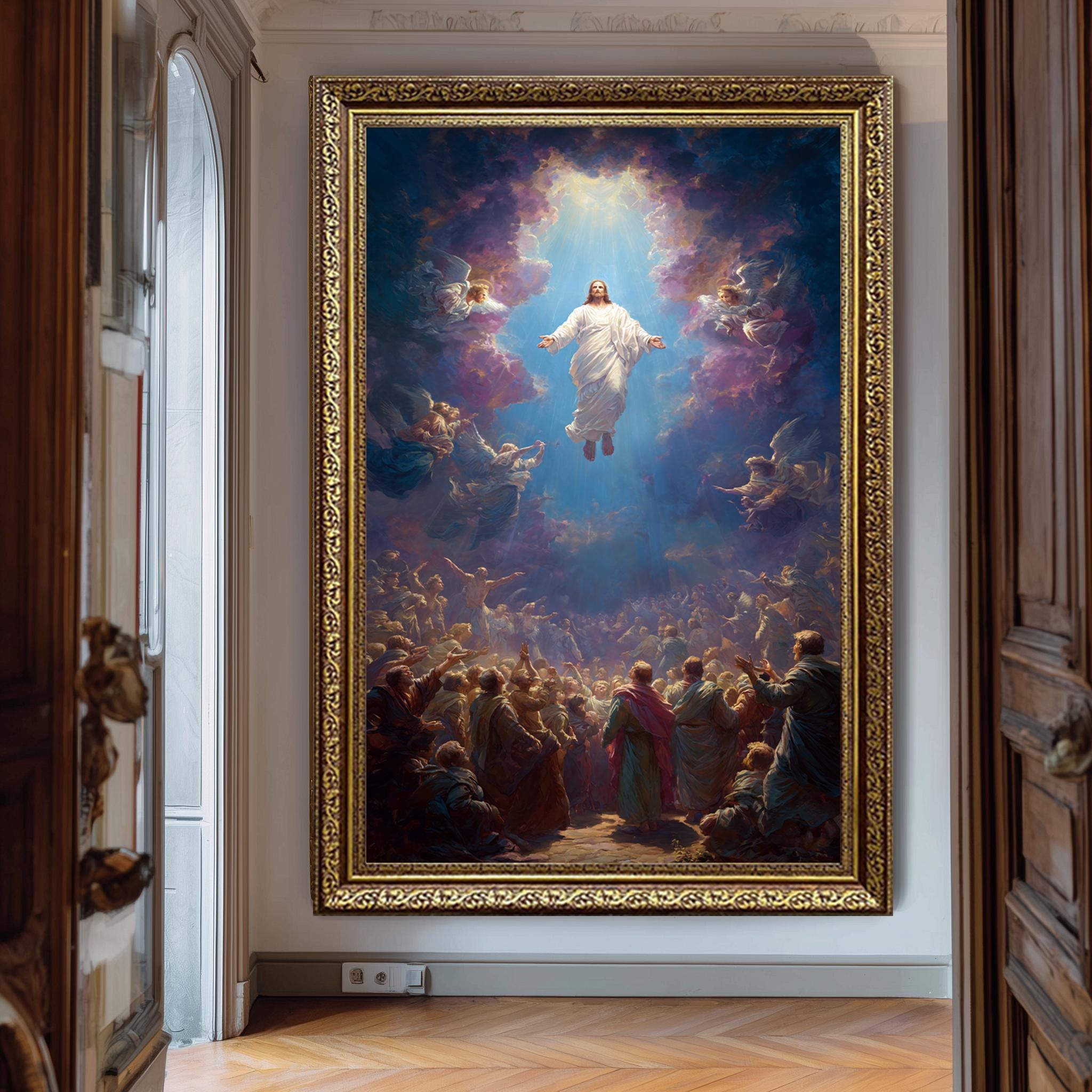 Jesus Ascending to Heaven - Christian Wall Art | Spiritual Home Decor Print