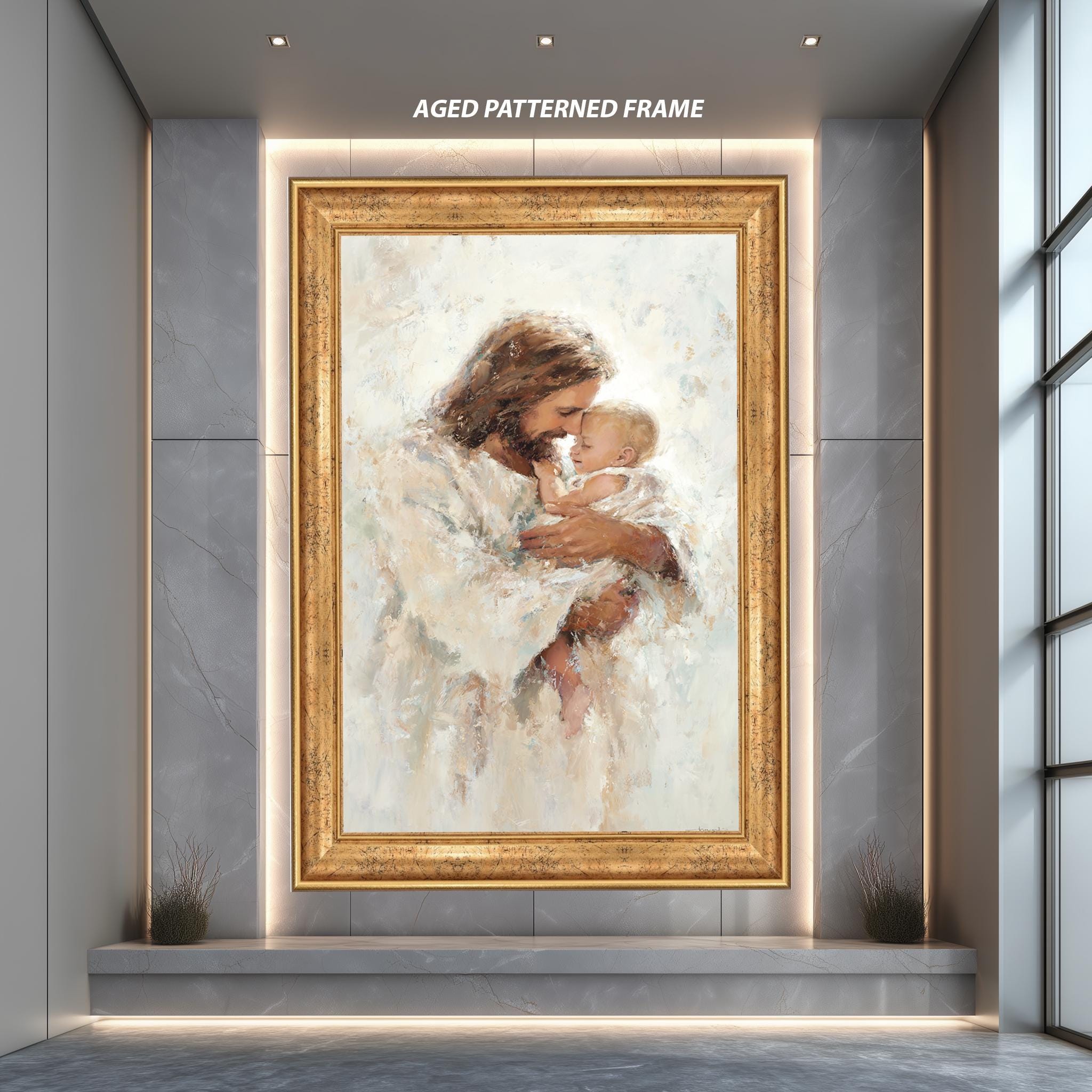 Jesus Holding Baby Art – Christian Nursery Decor | Spiritual Wall Art, Baptism Gift