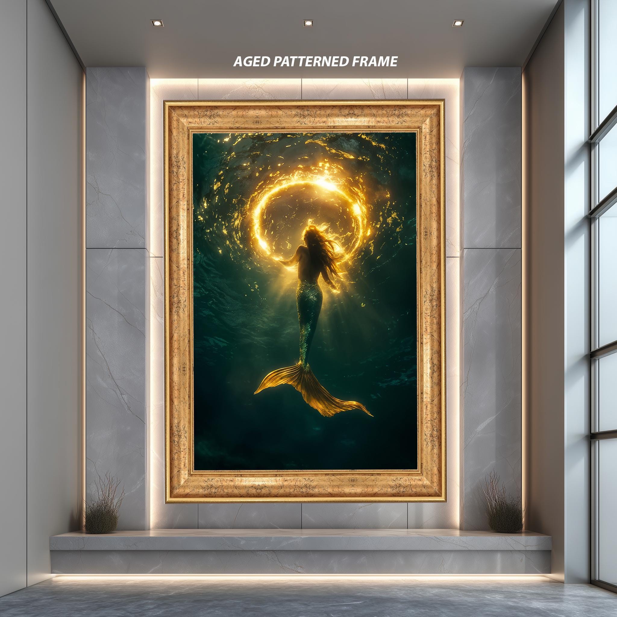 Mermaid Canvas Wall Art – Underwater Fantasy Print | Nautical Mermaid Decor