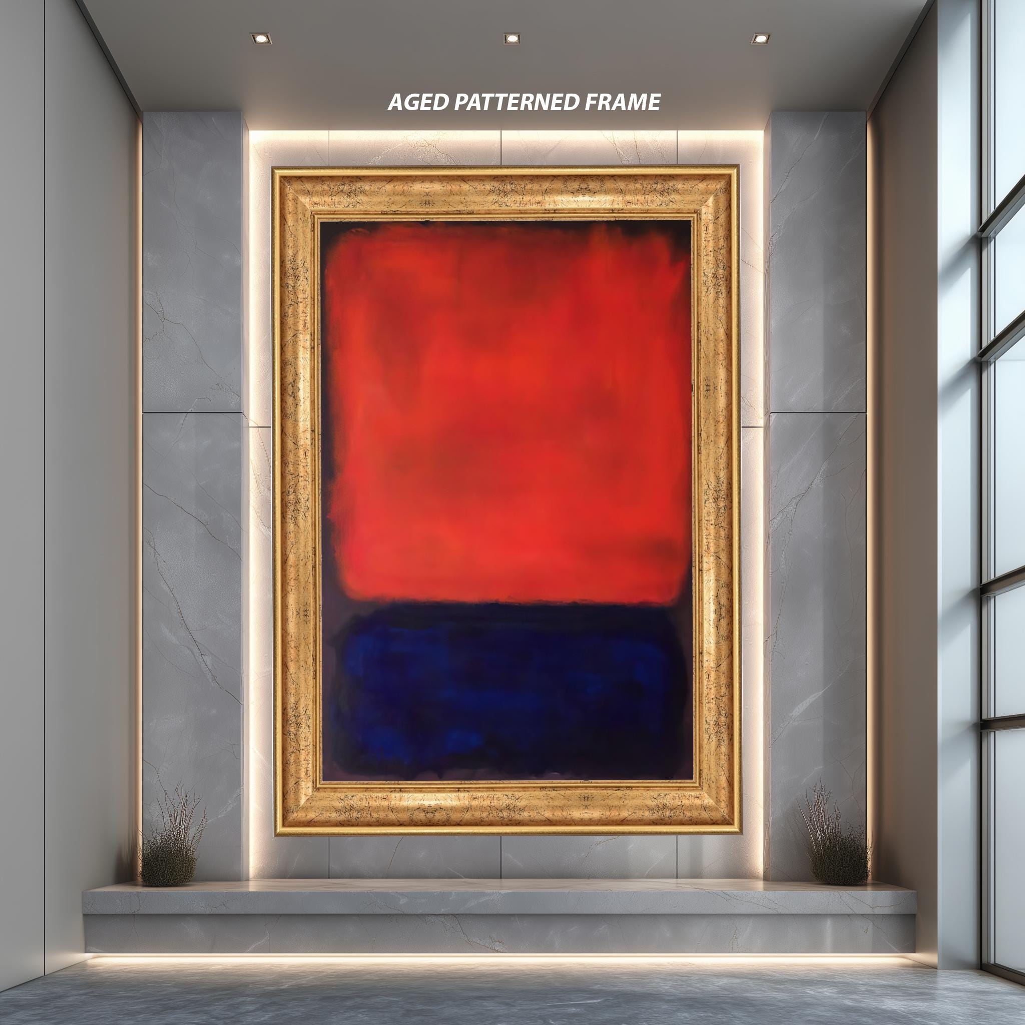 Abstract Canvas Print – Red Blue Canvas Art | Bold Color Field Wall Art