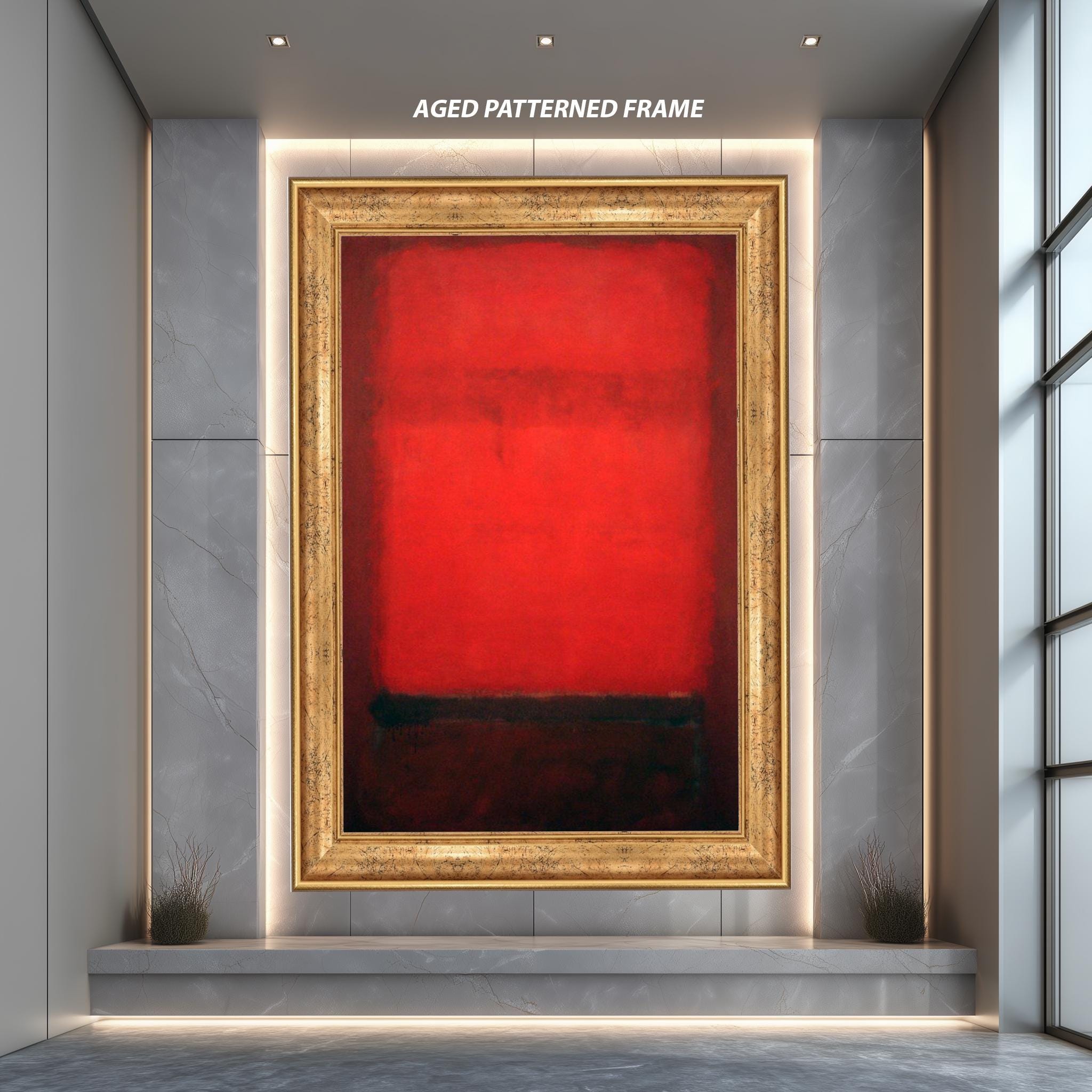 Abstract Canvas Print – Bold Red and Black Color Field Painting for Modern Wall Art