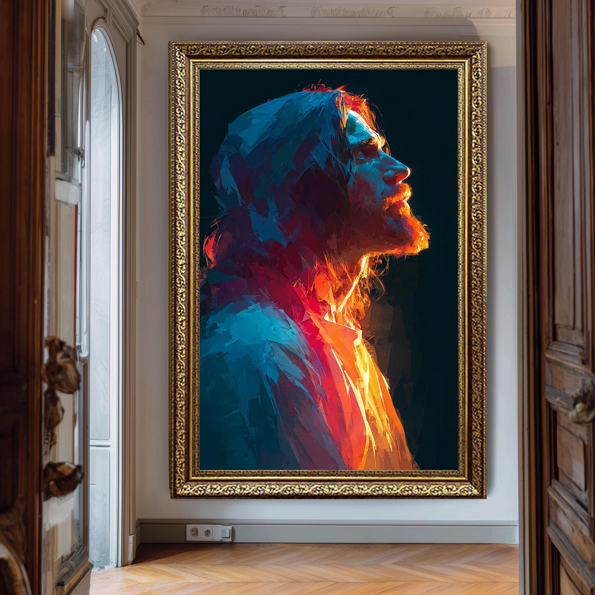 Abstract Jesus Art | Modern Christian Poster - Colorful Faith Print Wall Decor