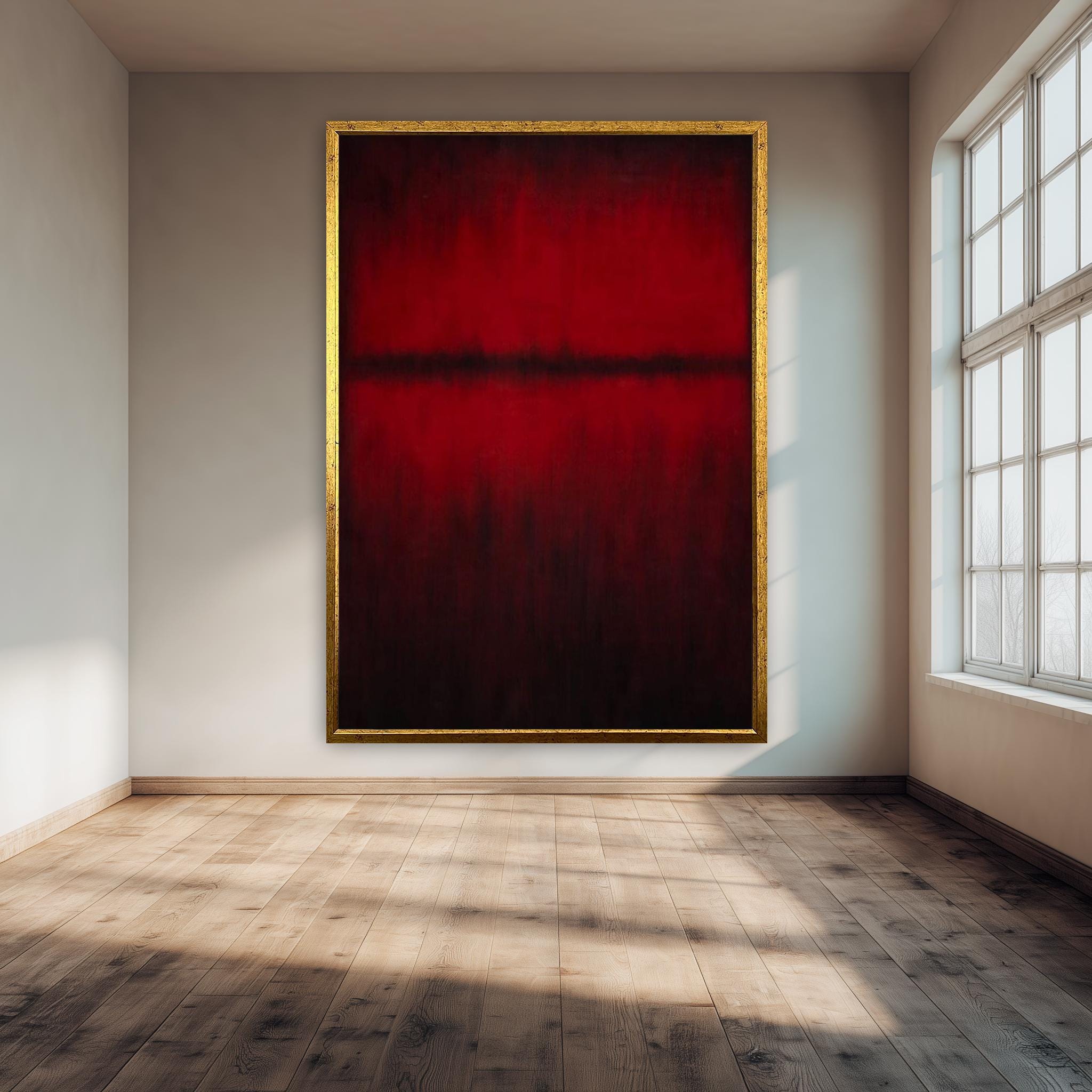 Abstract Canvas Print - Red Black Canvas Print | Modern Wall Art With Bold Color Artwork