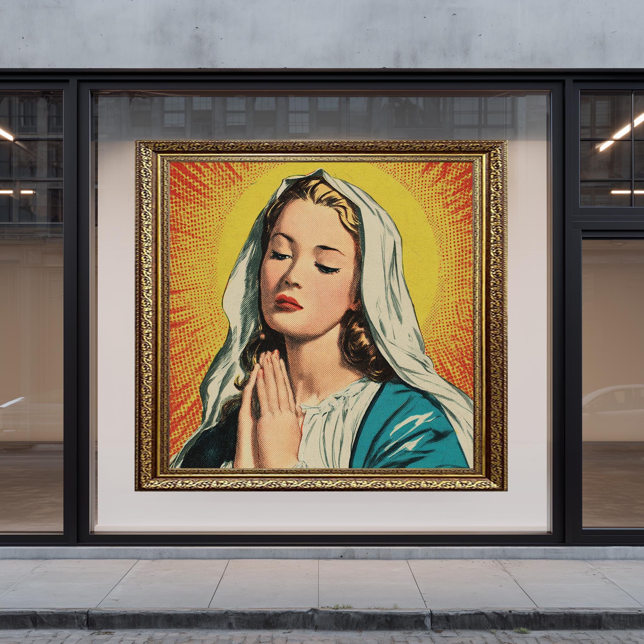 Virgin Mary Wall Art – Vintage Prayer Print | Catholic Home Art, Spiritual Decor