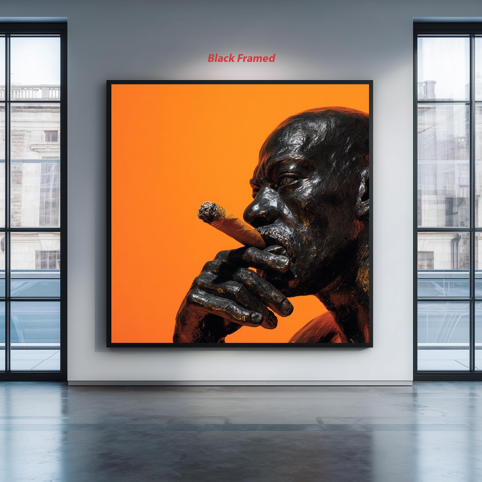 Modern Male Wall Art – Bold Male Portrait with Cigar | Urban Art Print