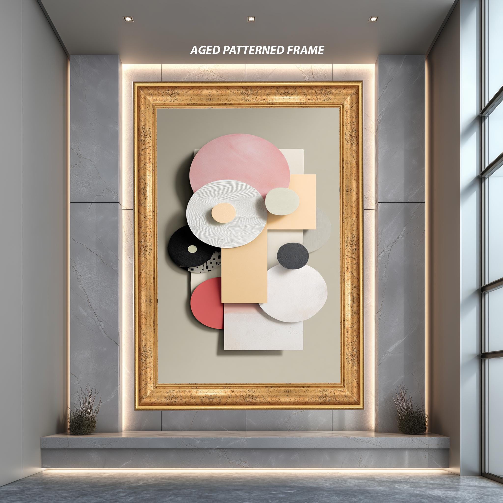 Neutral Pastel Art Print – Minimalist Wall Decor | Japandi Style Geometric Canvas