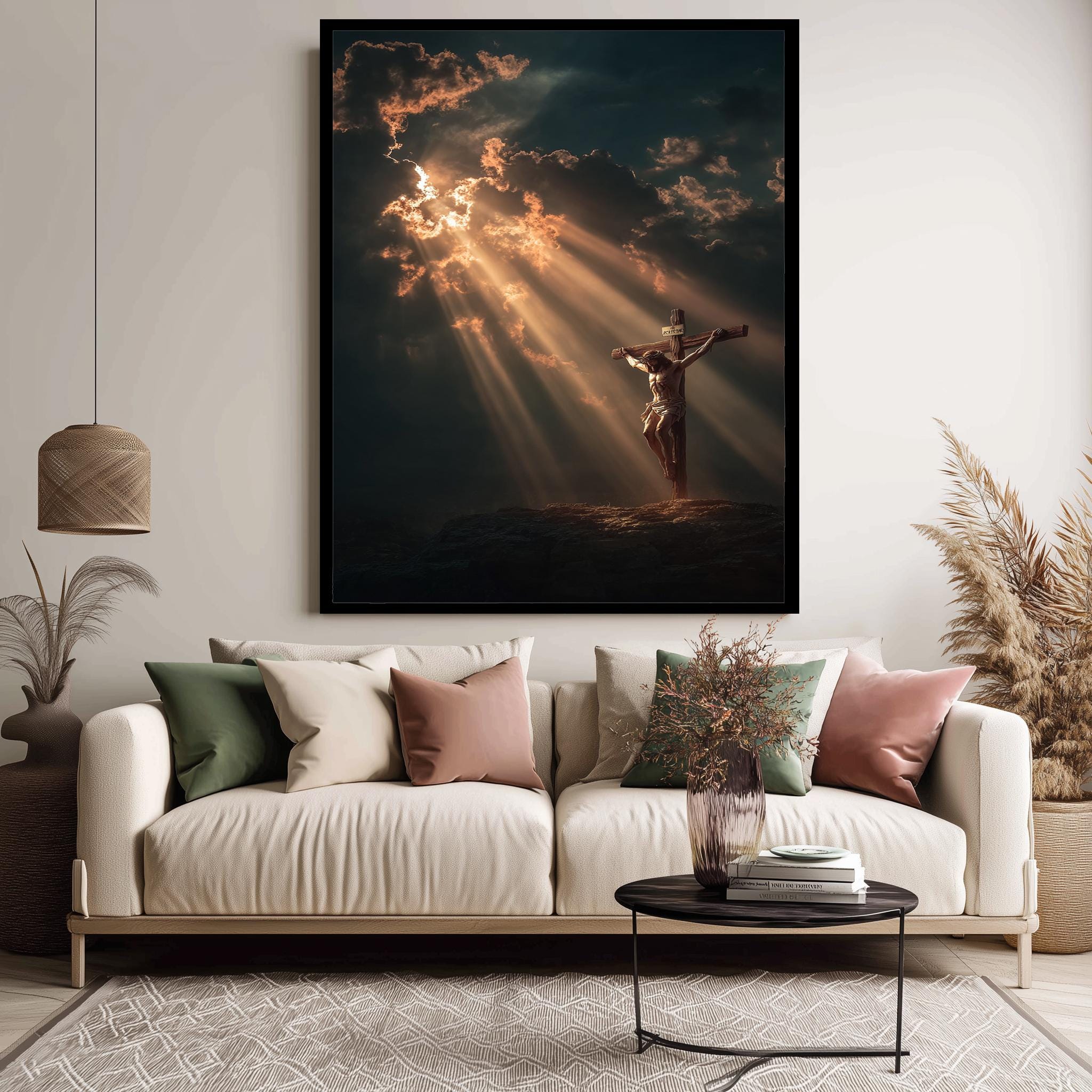 Jesus Crucifixion Wall Art – Christian Religious Poster | Spiritual Canvas Print