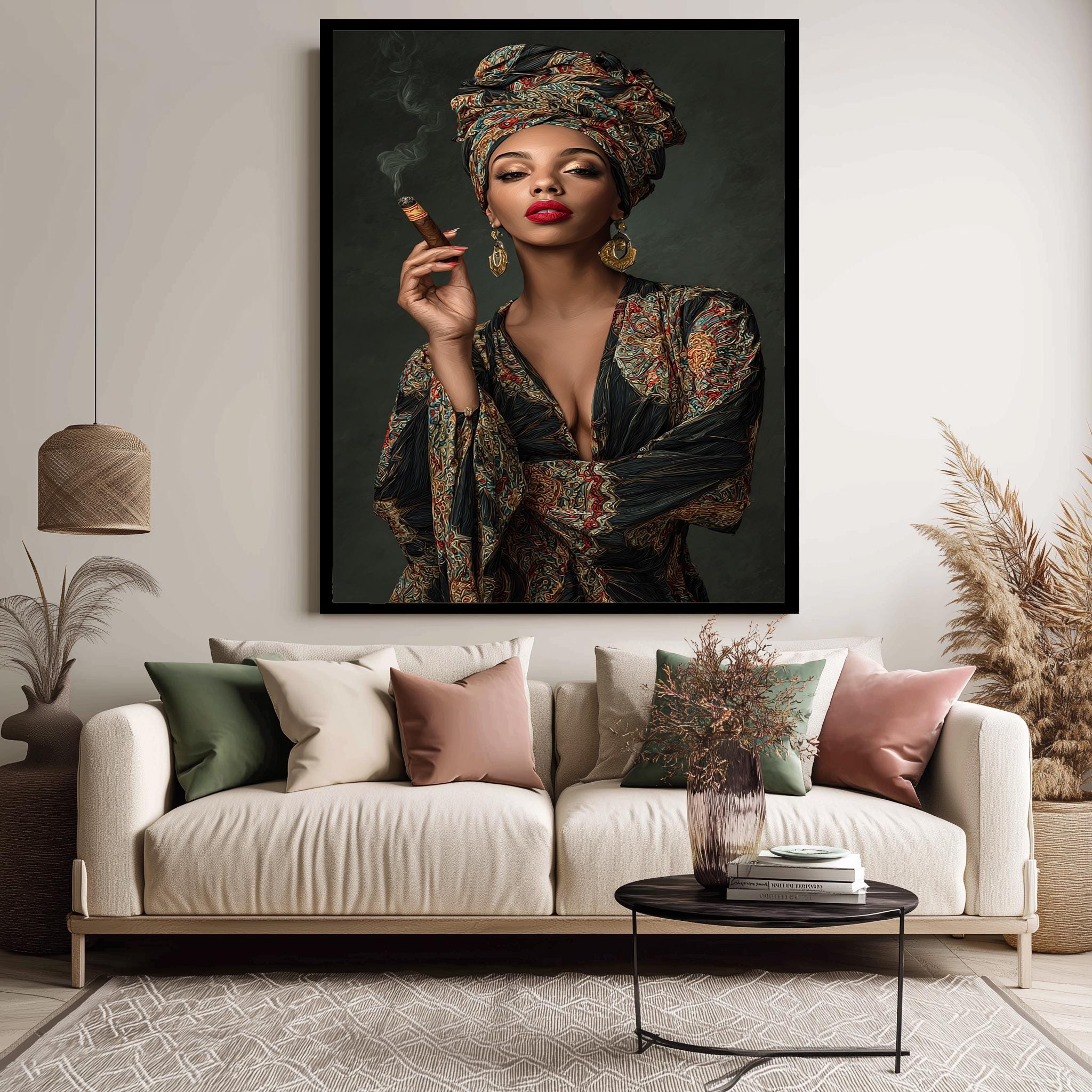 African Woman Digital Portrait – Bold Ethnic Wall Art | Canvas Gallery Print