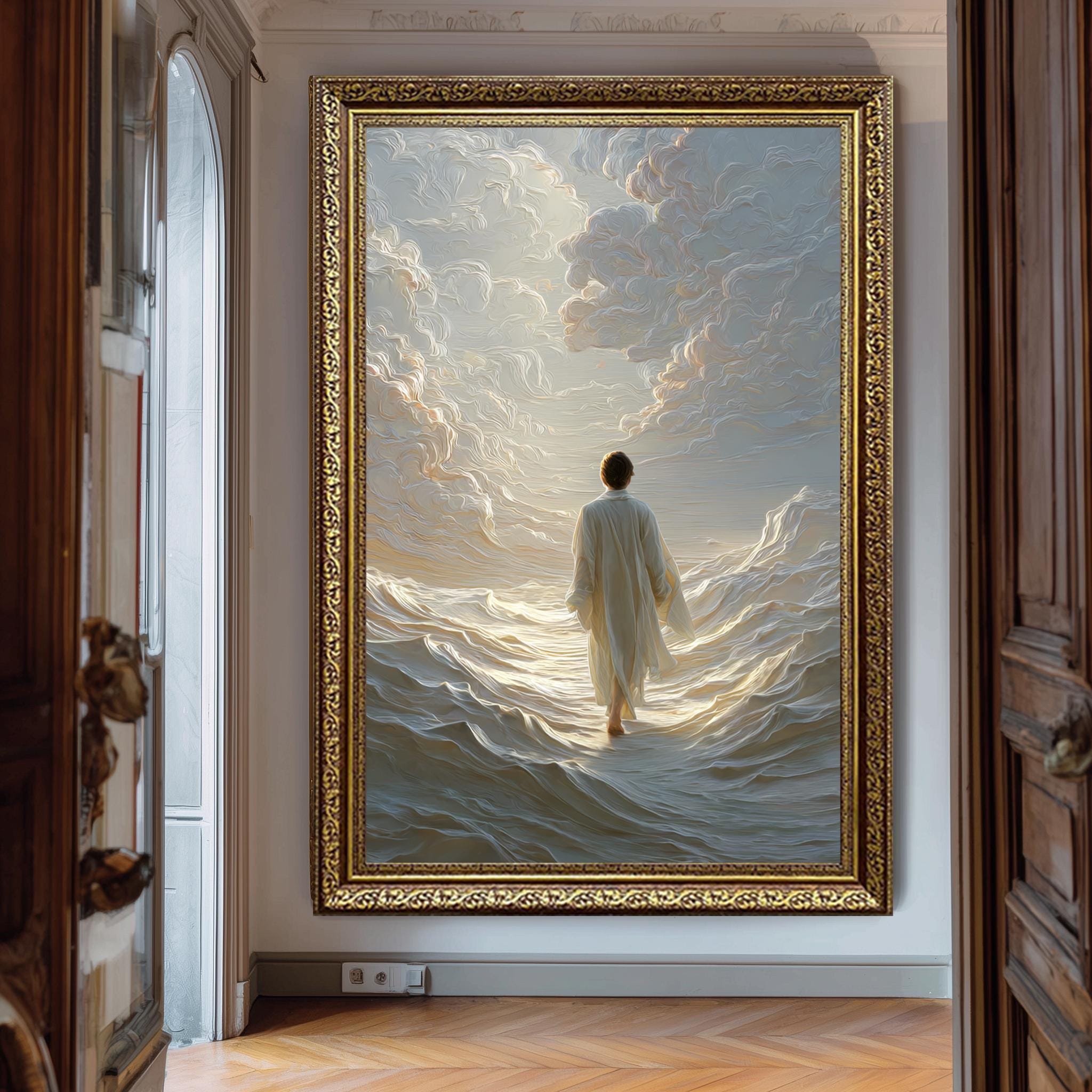 Minimalist Jesus Wall Art - Christian Wall Decor | Peaceful Religious Canvas Print